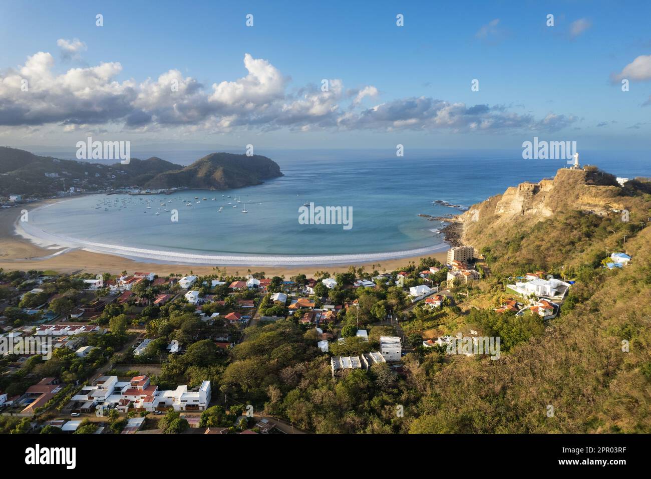 Vue panoramique sur la place touristique au Nicaragua vue aérienne de drone Banque D'Images