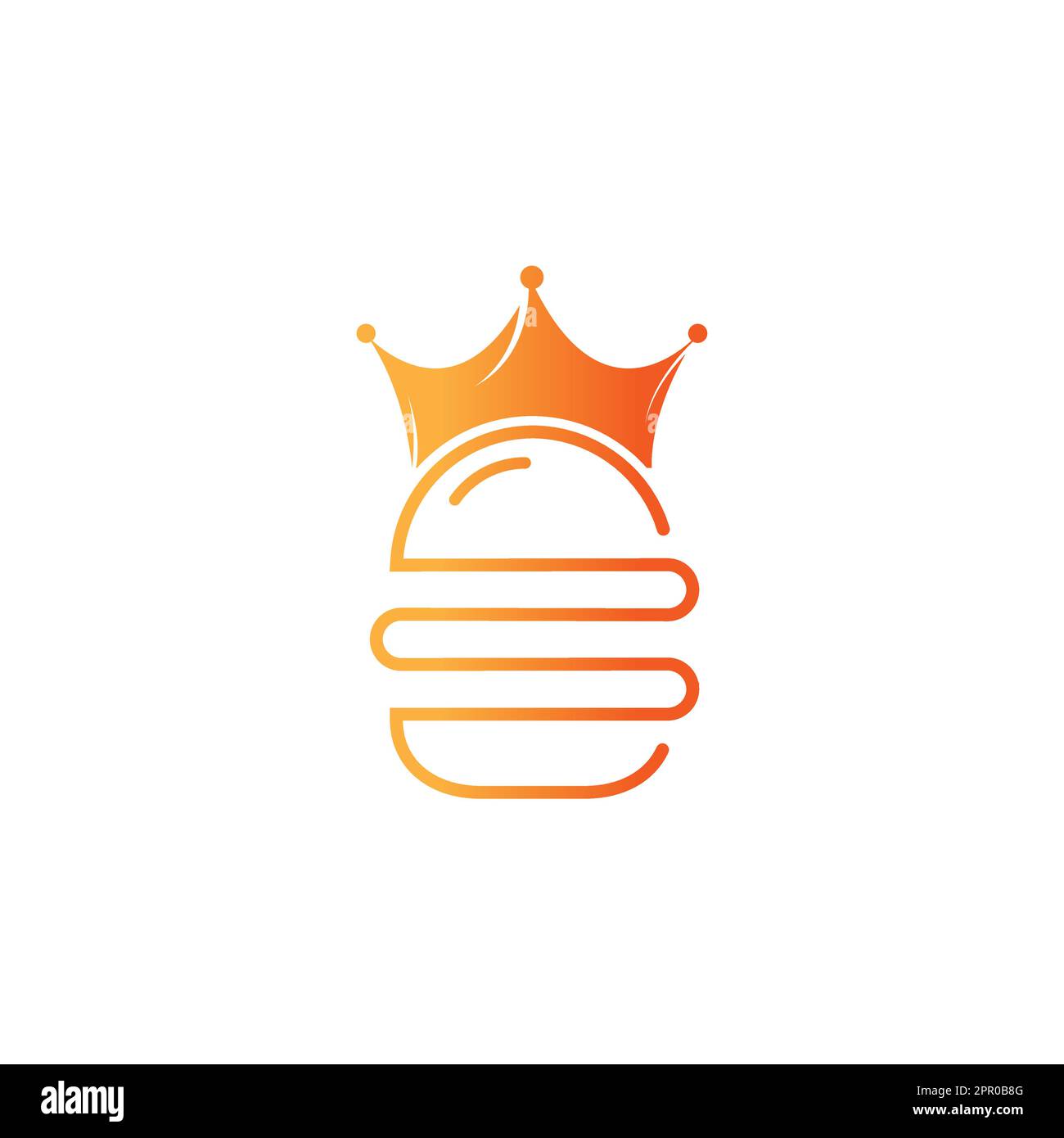 Logo Burger King Vector. Concept de Burger avec logo représentant une couronne. Illustration de Vecteur