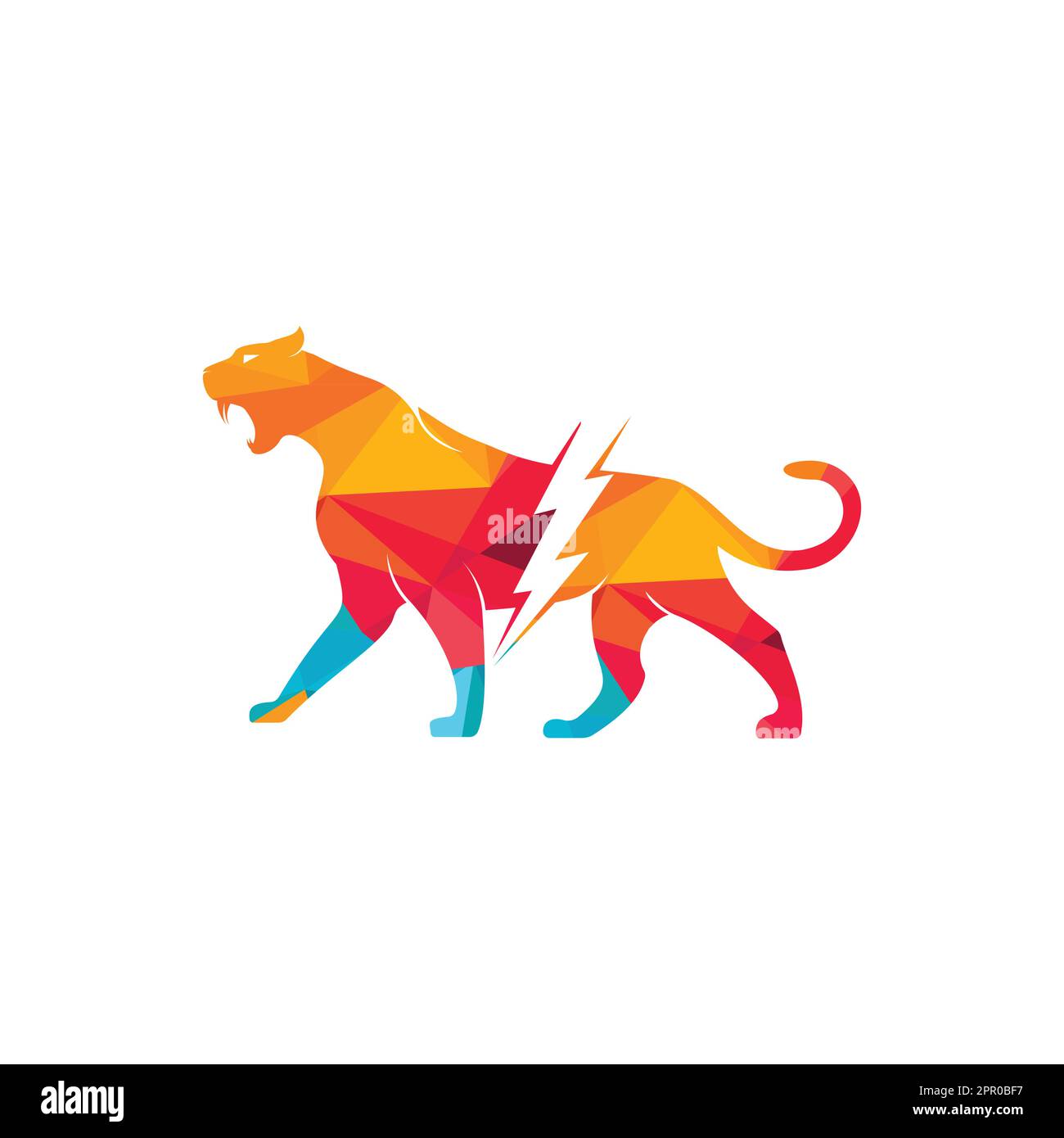 Logo Cheetah thunder Vector. Motif vectoriel du logo énergie électrique Cheetah. Illustration de Vecteur