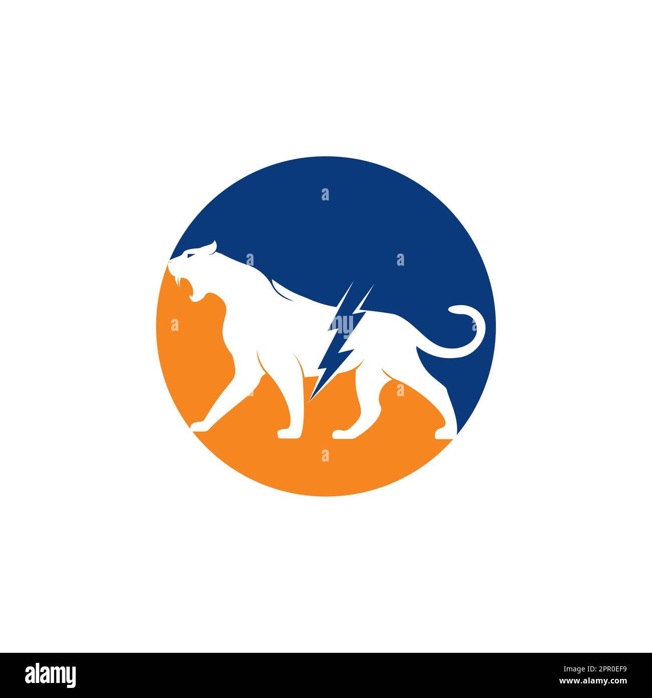 Logo Cheetah thunder Vector. Motif vectoriel du logo énergie électrique Cheetah. Illustration de Vecteur