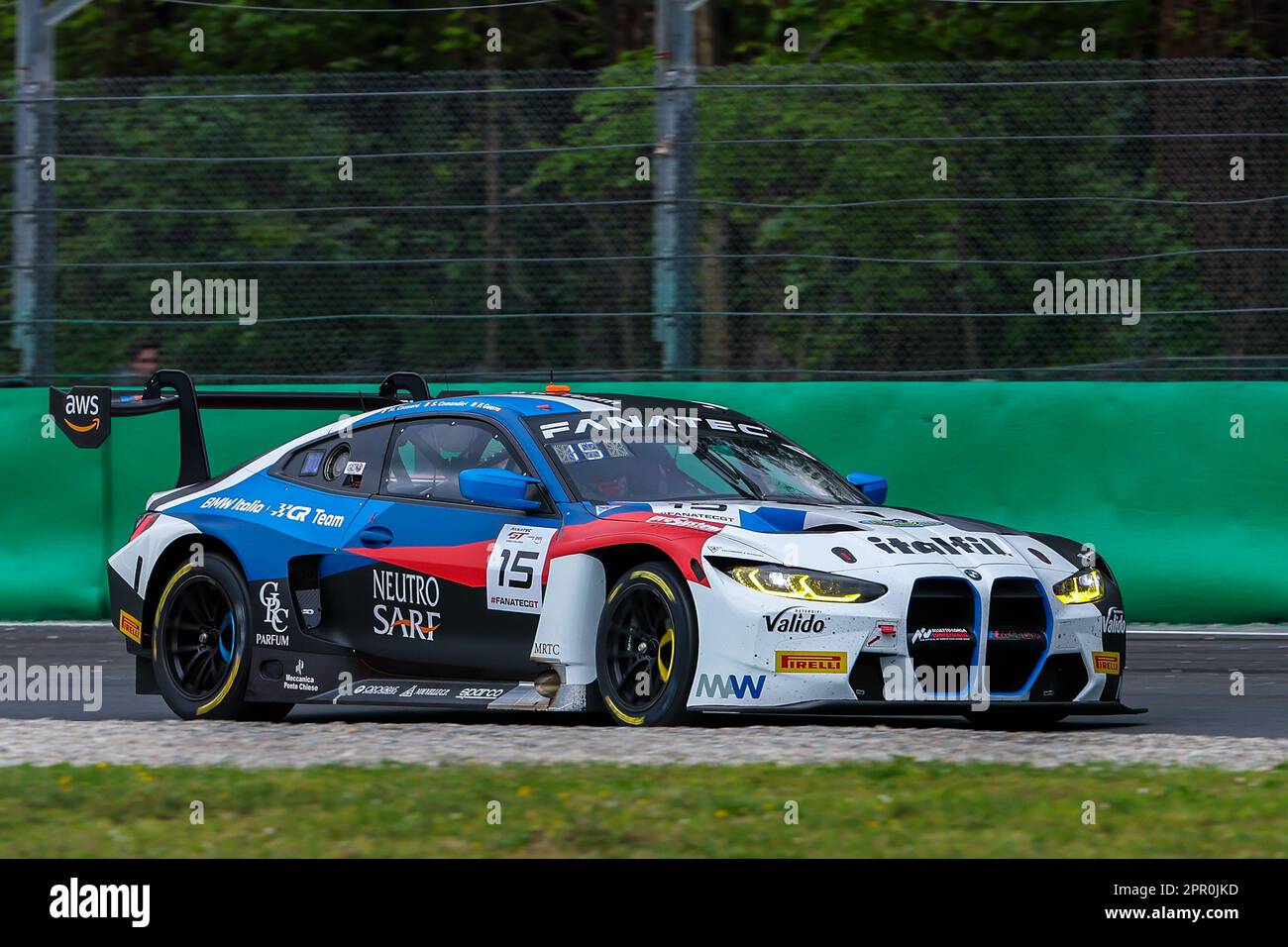 Monza, Italie. 21st avril 2023. BMW M4 GT3 Team BMW Italia Ceccato course de Stefano Comandini, Marco CASARA et Francesco Guerra conduit pendant le Fanatec GT World Challenge Europe Monza à Autodromo Nazionale Monza à Monza. Crédit : SOPA Images Limited/Alamy Live News Banque D'Images