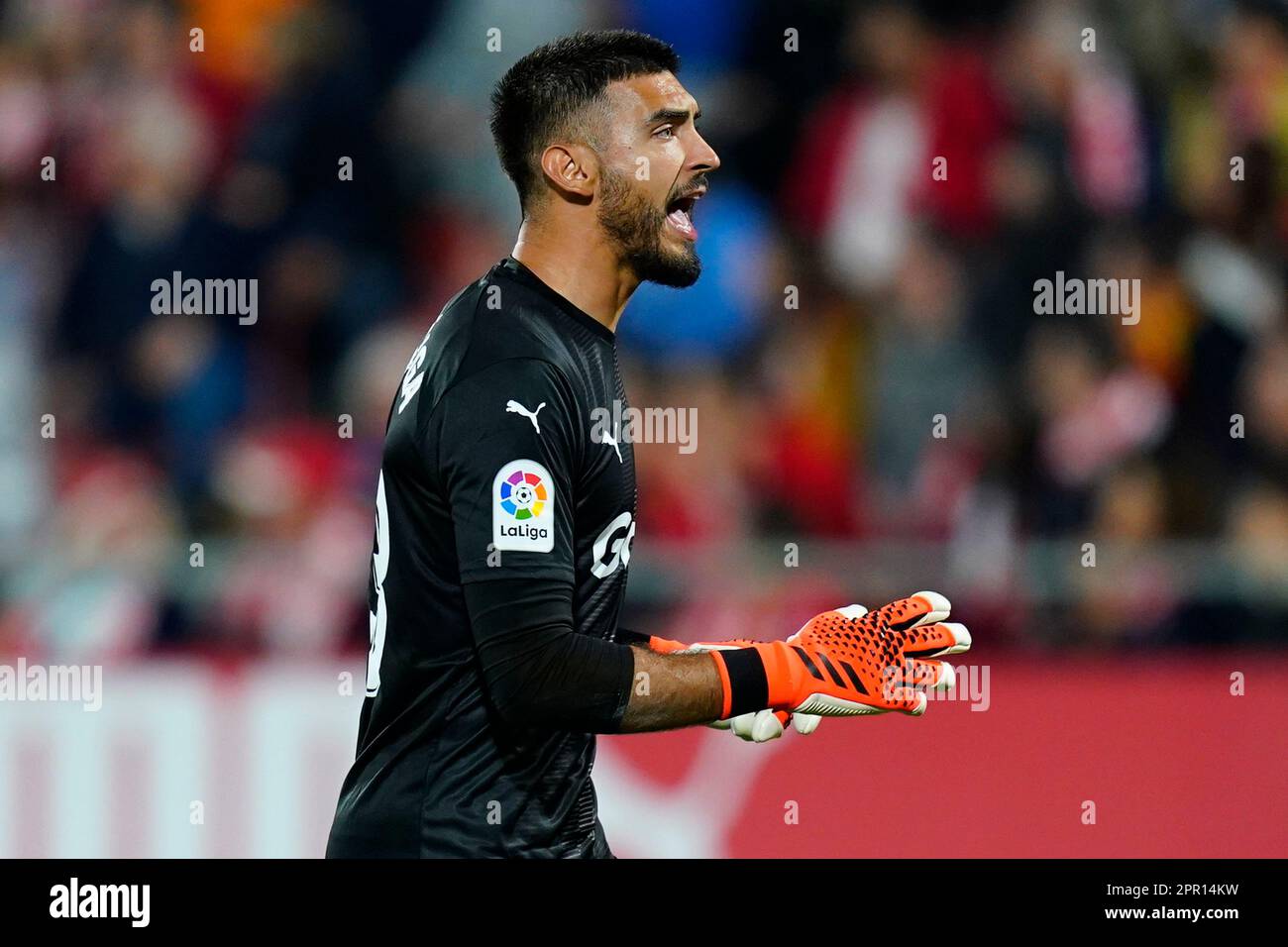 Paulo Gazzaniga de Gérone lors du match de la Liga entre le FC de Gérone et le Real Madrid, a joué au stade de Montilivi sur 25 avril 2023 à Gérone, en Espagne. (Photo de Sergio Ruiz / PRESSIN) Banque D'Images