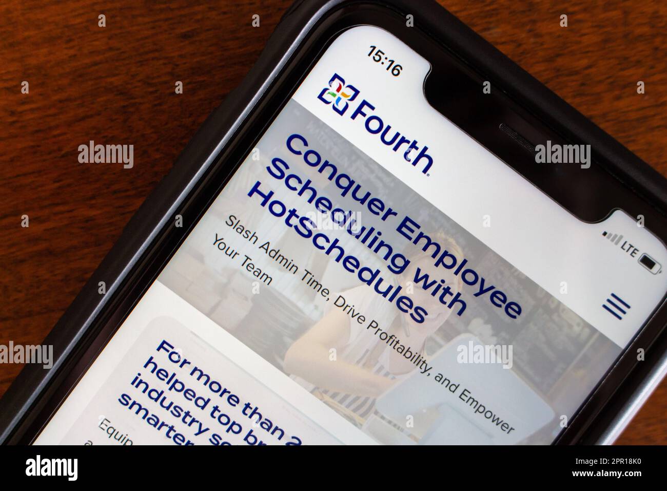 HotSchedules (quatrième) site Web vu dans un iPhone. HotSchedules est une application Web de gestion de quart de la société HotSchedules, inc. Basée au Texas Banque D'Images
