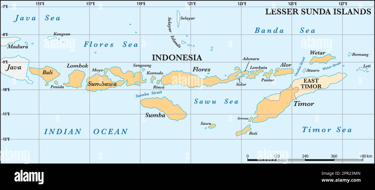 Site des petites îles de la sonde dans l'archipel malais Illustration de Vecteur