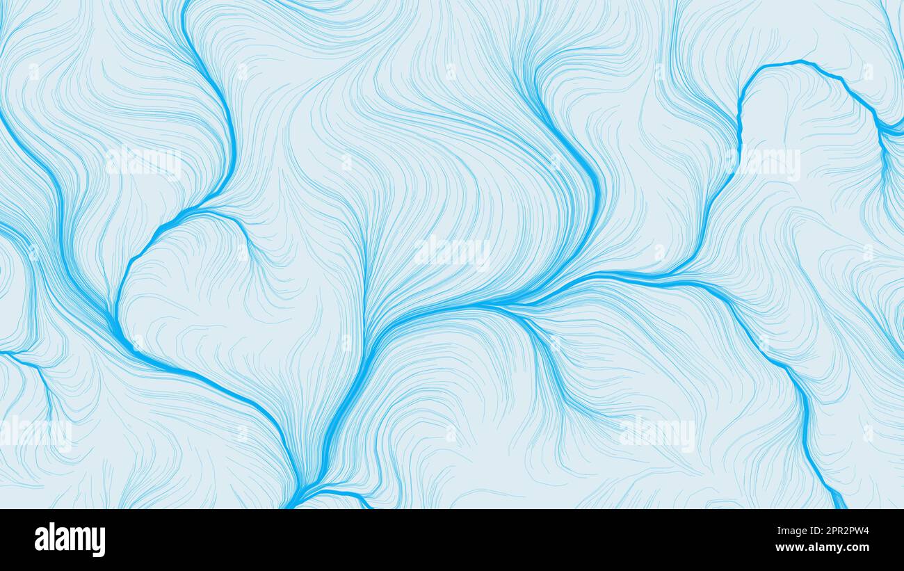 Arrière-plan du concept abstrait bleu. Design d'art numérique. Toile de fond à rayures modernes. Rayures ondulées de couleur violet et bleu clair sur texture pastel. Banque D'Images