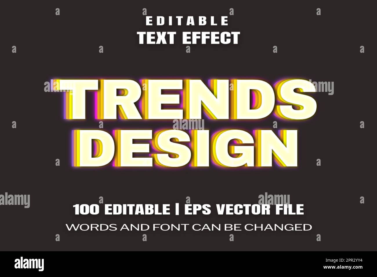 Conception des tendances des effets de texte Illustration de Vecteur