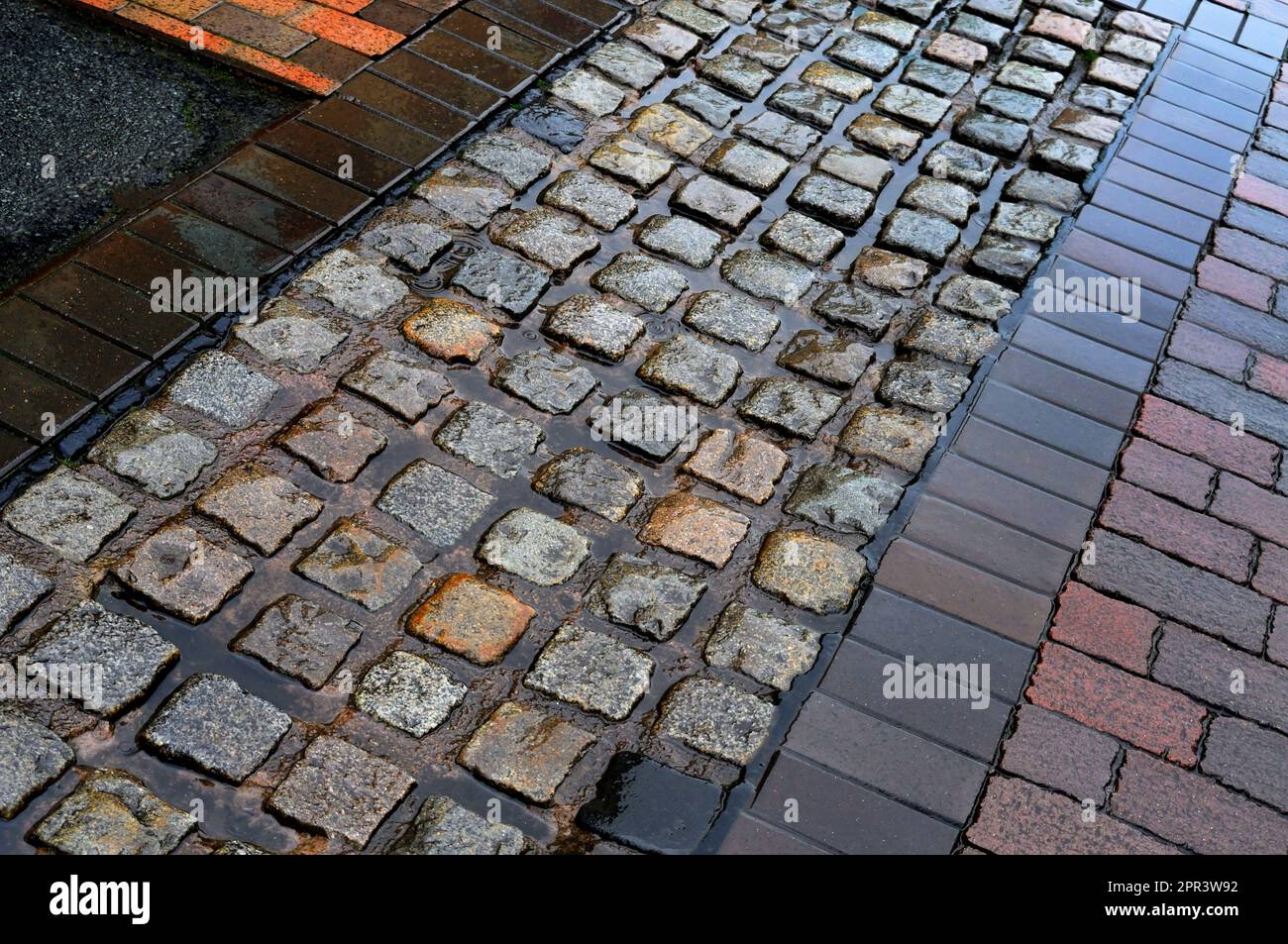 Pierres de galets humides Banque D'Images