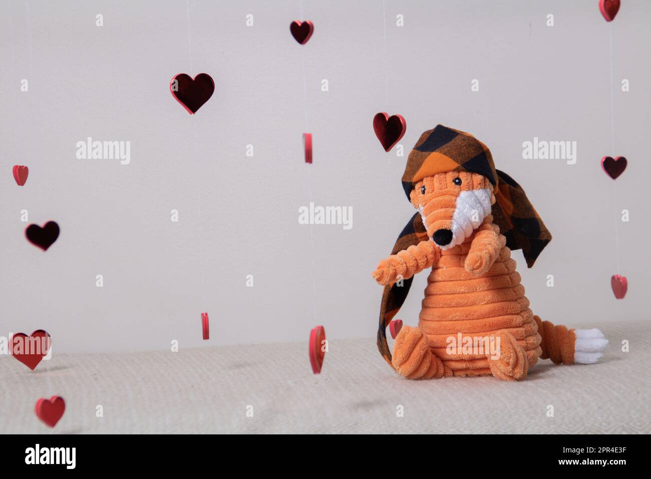 photo un jouet doux en peluche pour les enfants contre le mur Banque D'Images