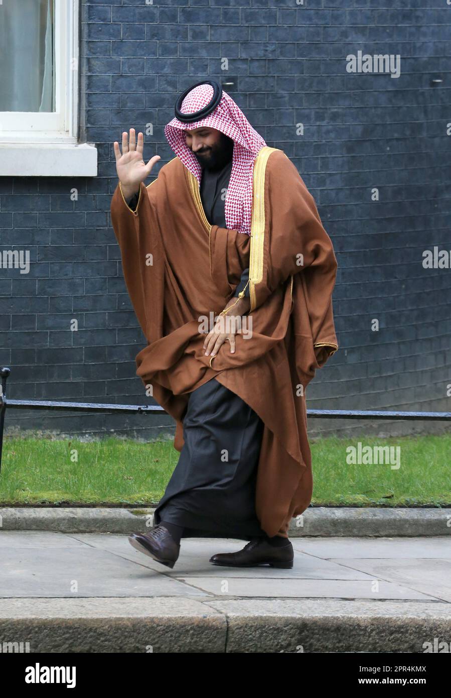 Londres, Royaume-Uni. 07th mars 2018. Le prince héritier saoudien Mohammad bin Salman bin Abdulaziz Al Saud visite le numéro 10 Downing Street à Londres. (Photo de Fred Duval/SOPA Images/Sipa USA) crédit: SIPA USA/Alay Live News Banque D'Images