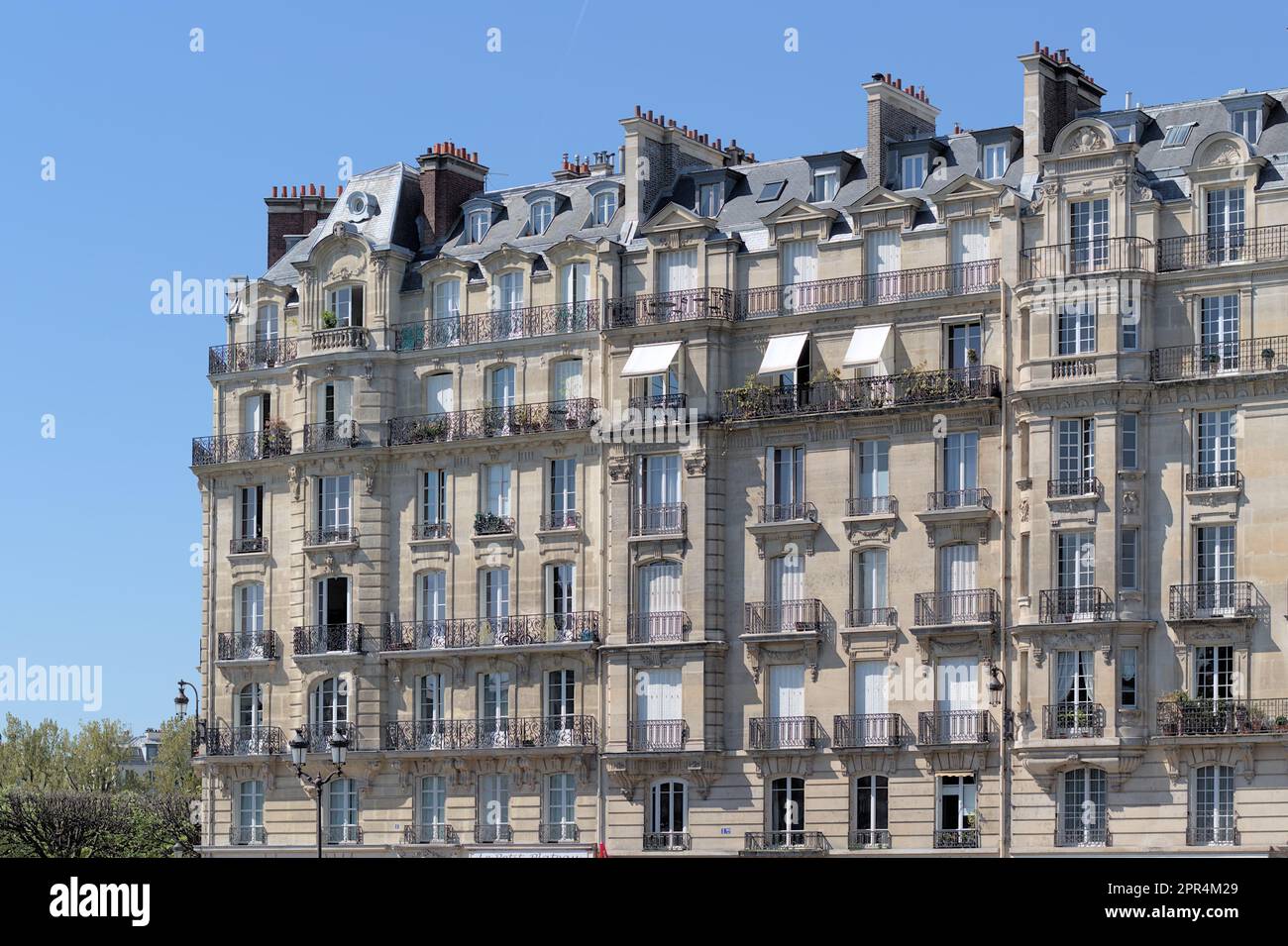 Immeuble haussmannien sur l'Ile de la Cité à Paris Banque D'Images