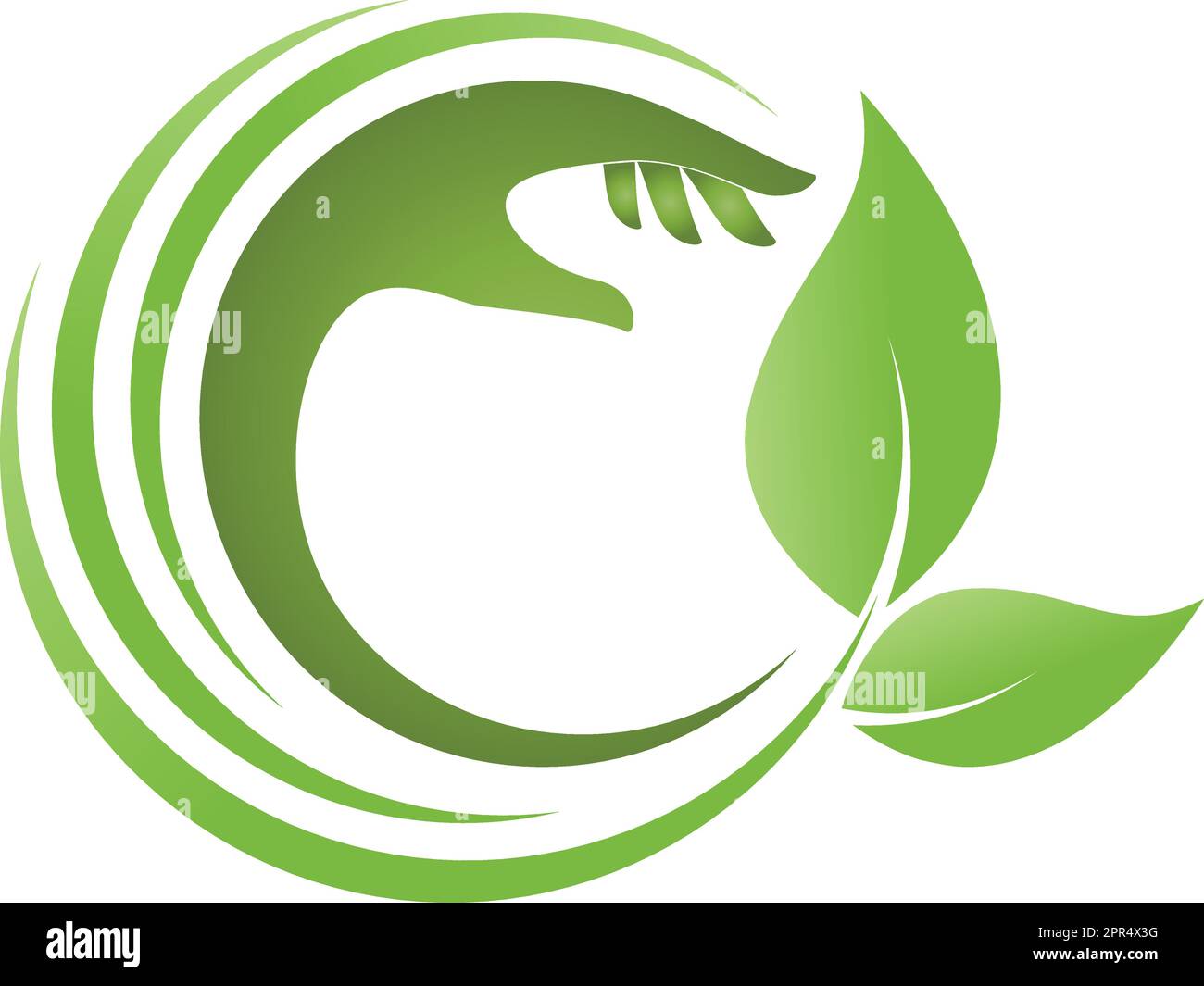 Mains, feuilles, bien-être, naturopathe, jardinier, logo Illustration de Vecteur