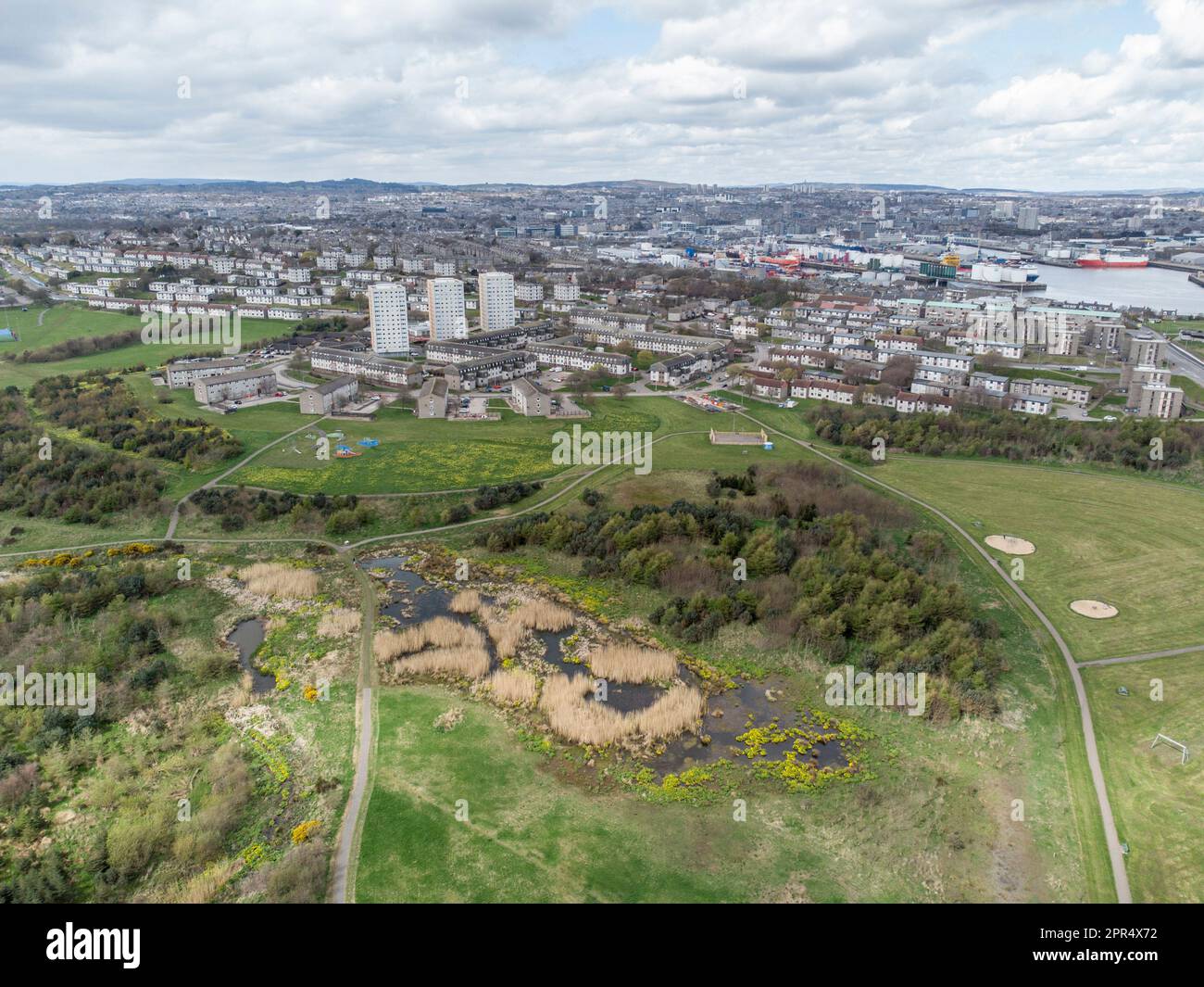 St Fitticks Park Aberdeen menacé de développement comme zone de transition énergétique située à côté du nouveau port sud d'Aberdeen Banque D'Images