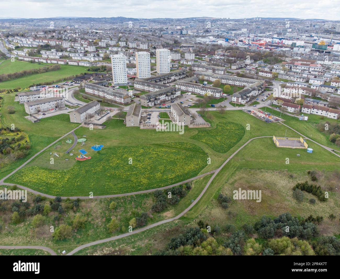 St Fitticks Park Aberdeen menacé de développement comme zone de transition énergétique située à côté du nouveau port sud d'Aberdeen Banque D'Images