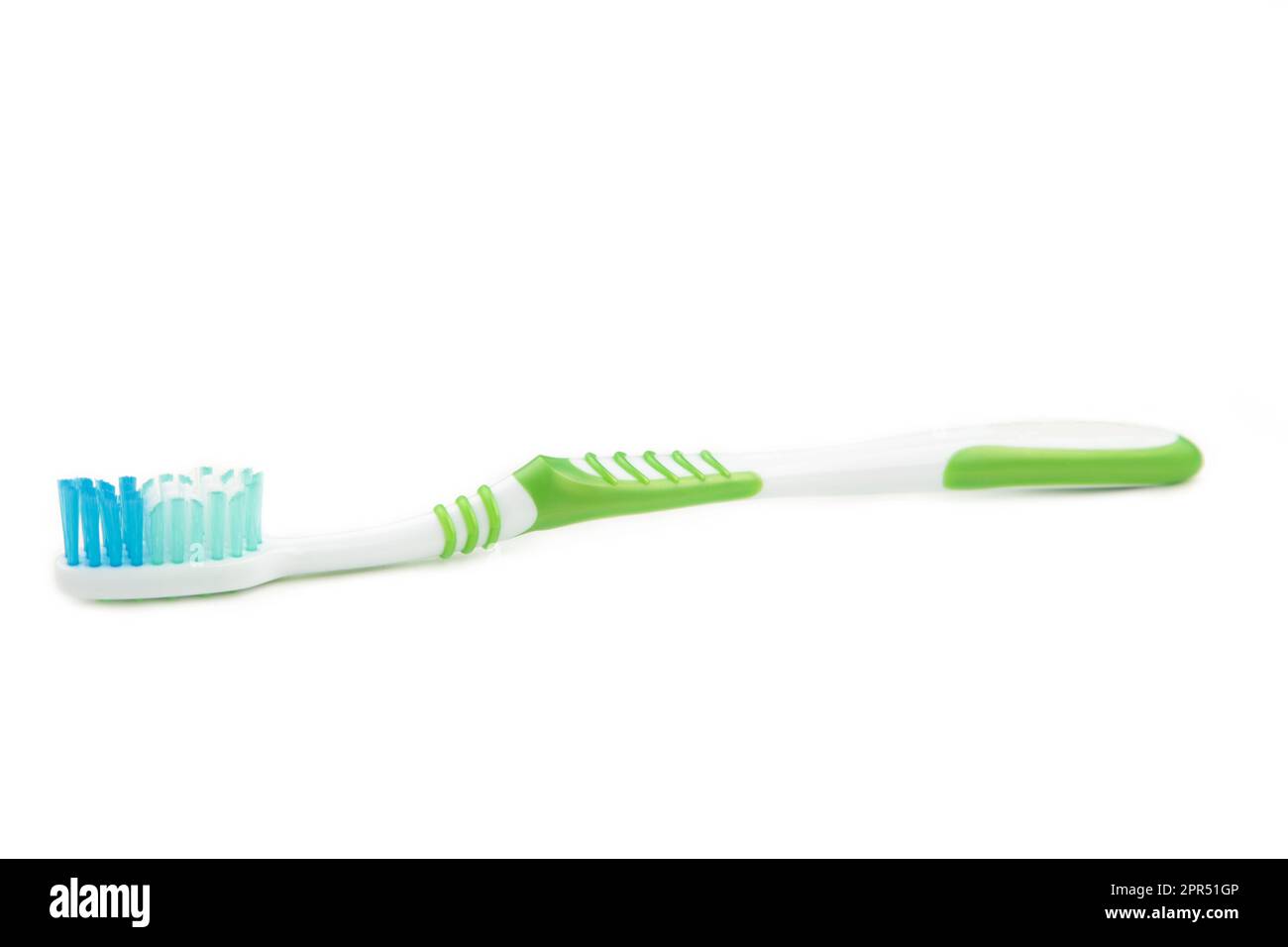 Brosse à dents verte isolée sur fond blanc. Vue de dessus Photo Stock -  Alamy