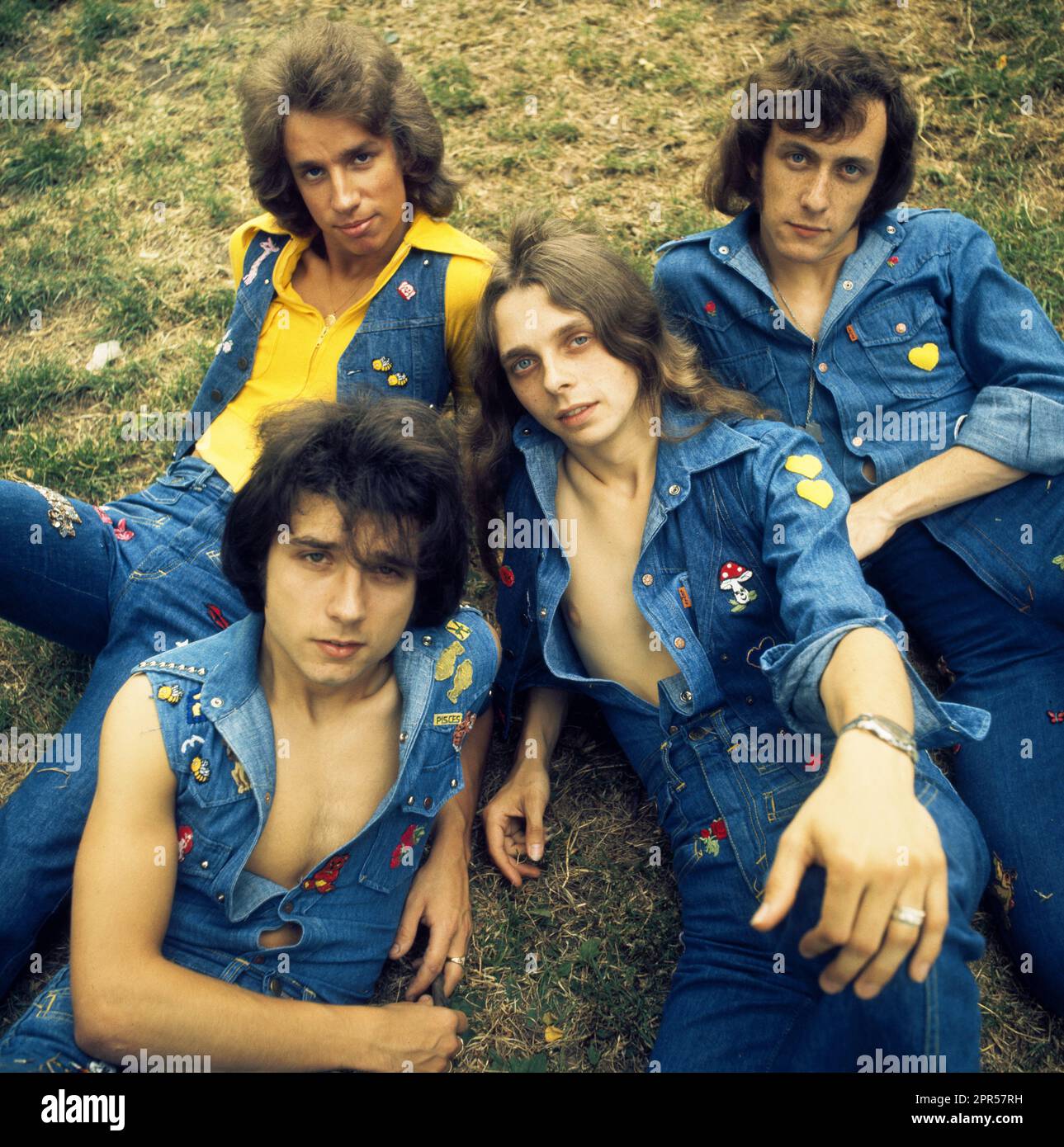 Groupe de rock PROG Oui photographié à Hyde Park à Londres en 1978 Banque D'Images