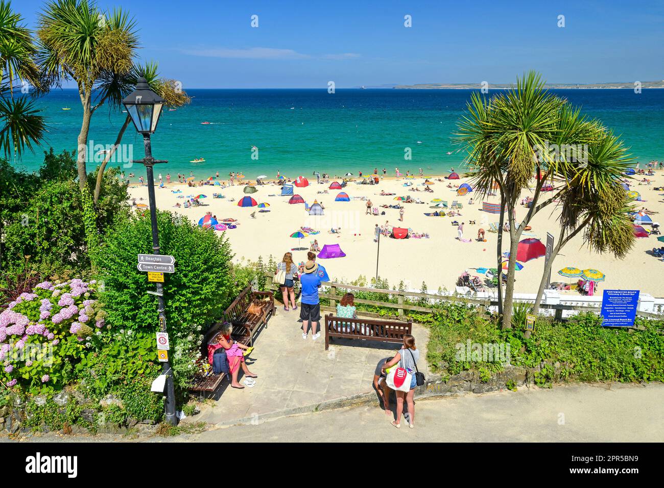La plage de Porthminster, St Ives, Cornwall, Angleterre, Royaume-Uni Banque D'Images