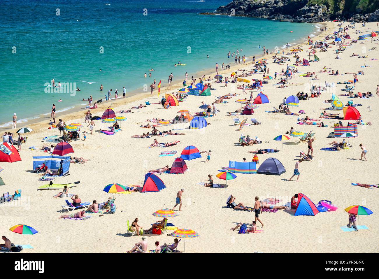 La plage de Porthminster, St Ives, Cornwall, Angleterre, Royaume-Uni Banque D'Images