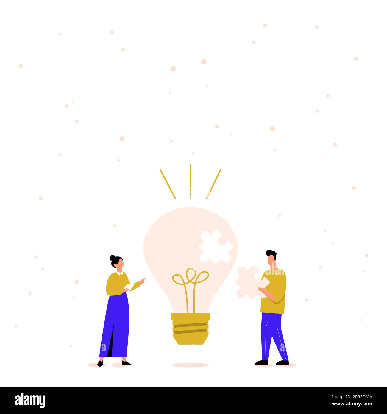 Illustration des partenaires qui ont fait l'acquisition de nouvelles idées merveilleuses pour l'amélioration des compétences. Coéquipier dessin conception de vieilles pensées étonnantes pour améliorer la connaissance du travail. Illustration de Vecteur