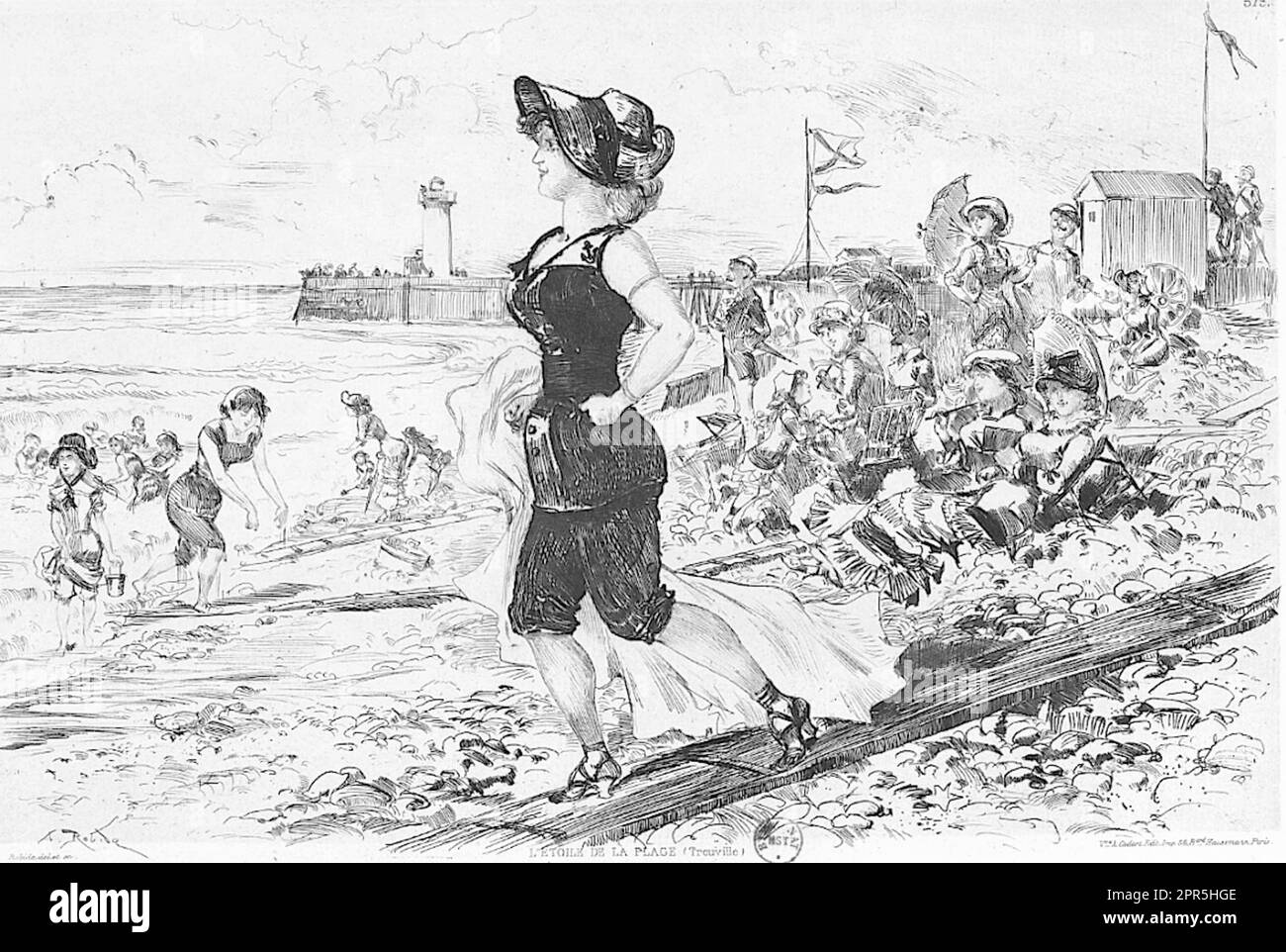 Albert Robida - l'étoile de la plage - Trouville Banque D'Images