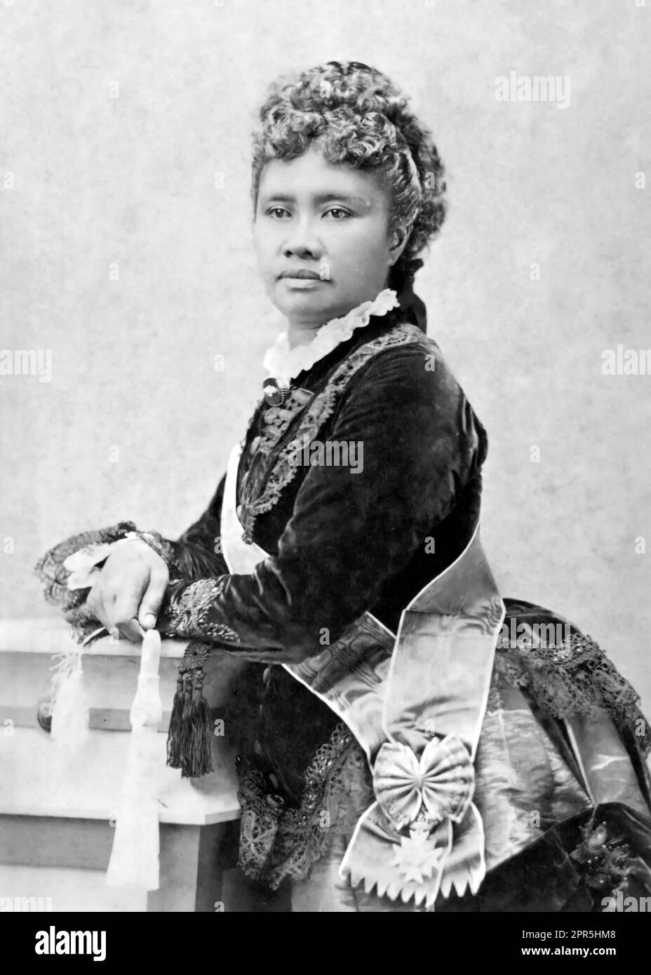 Liliuokalani. Portrait de la reine Liliʻuokalani d'Hawaï (1838-1917), le dernier monarque du royaume, vers 1891 Banque D'Images