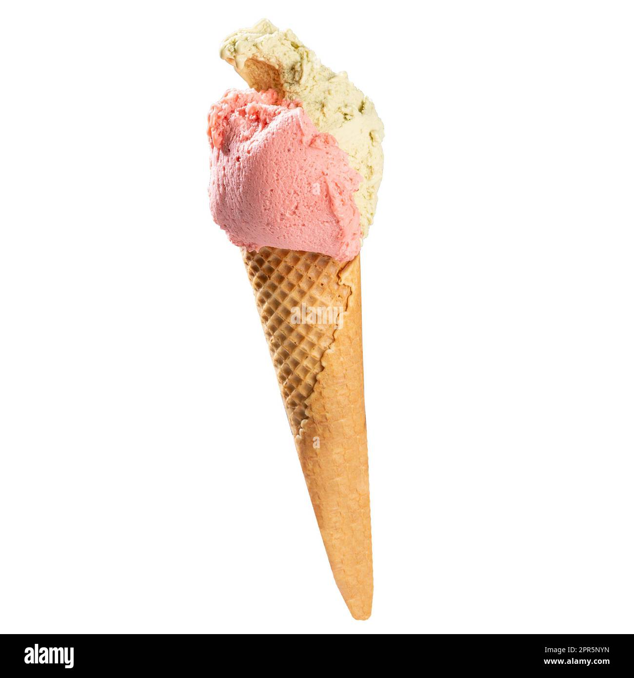 Cône de crème glacée isolé sur fond blanc Banque D'Images
