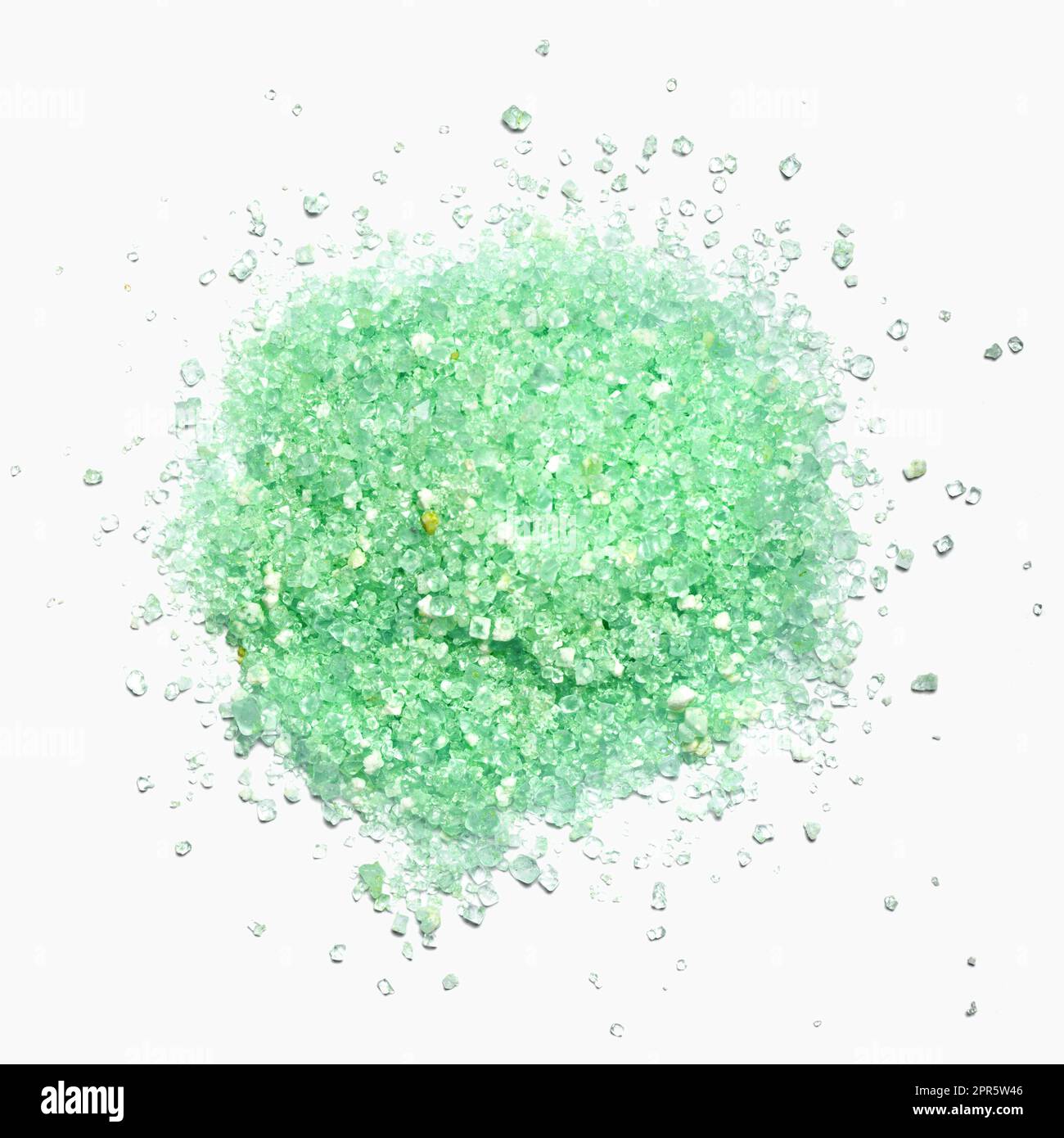 Sulfate ferreux, ingrédient chimique sur table de laboratoire blanche. Banque D'Images