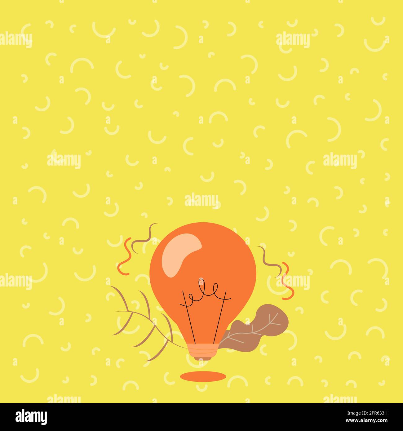 Ampoule lumineuse dessin avec plantes Shell montrant des idées de technologie. Lampe lumineuse avec branches symboles Design Affichage d'une idée mécanique et technique. Illustration de Vecteur