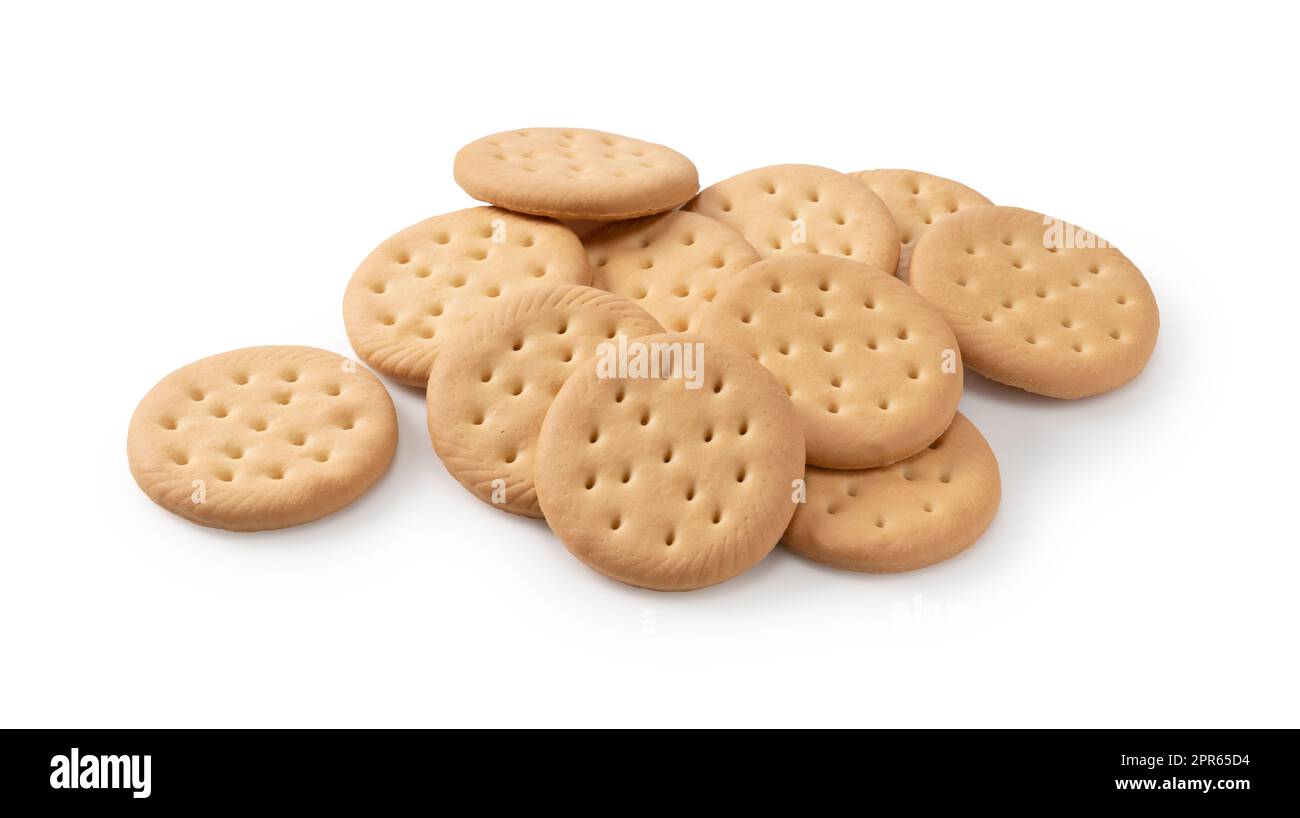 Cookies placés sur un fond blanc. Banque D'Images