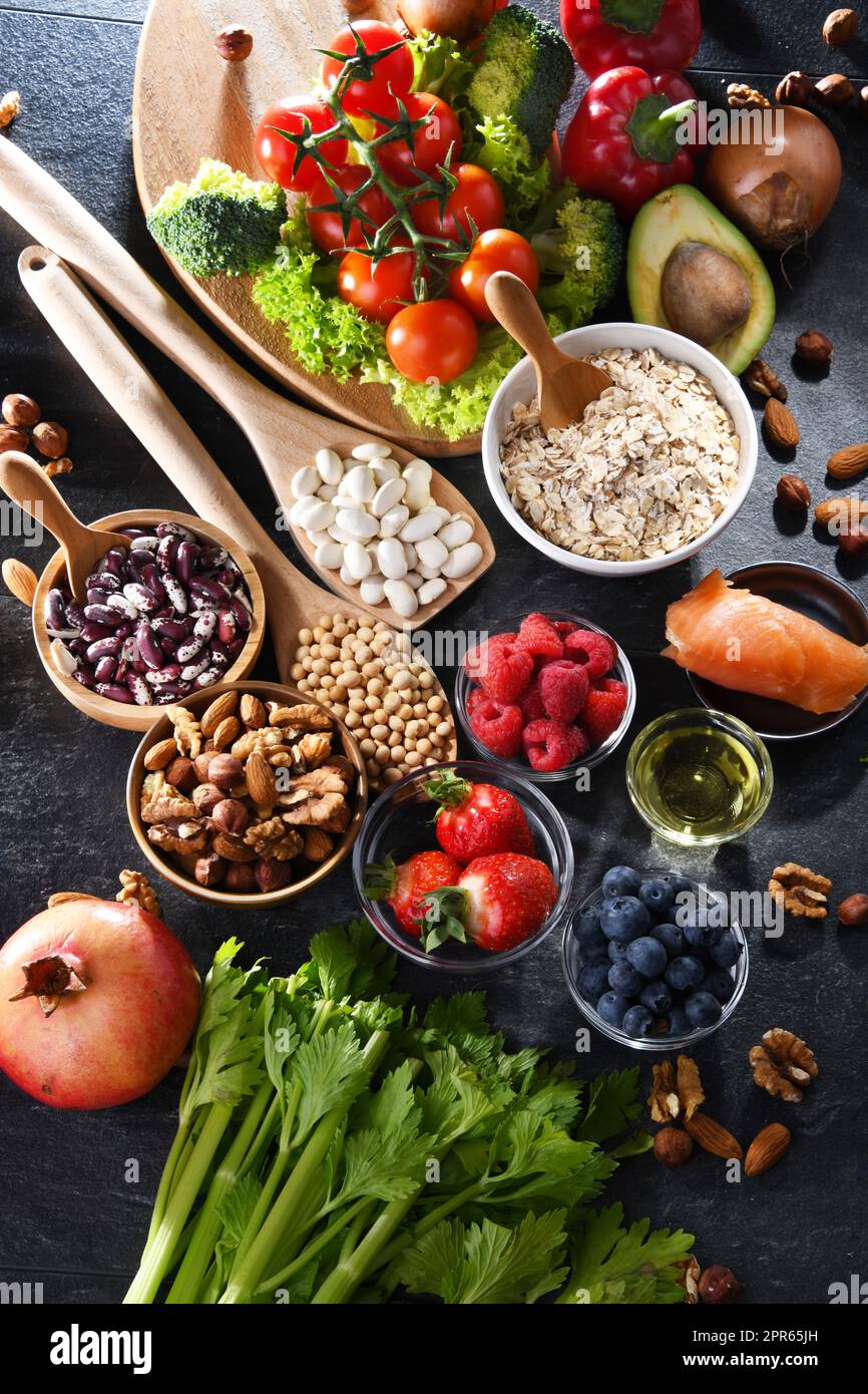 Produits alimentaires réduisant le cholestérol Banque D'Images