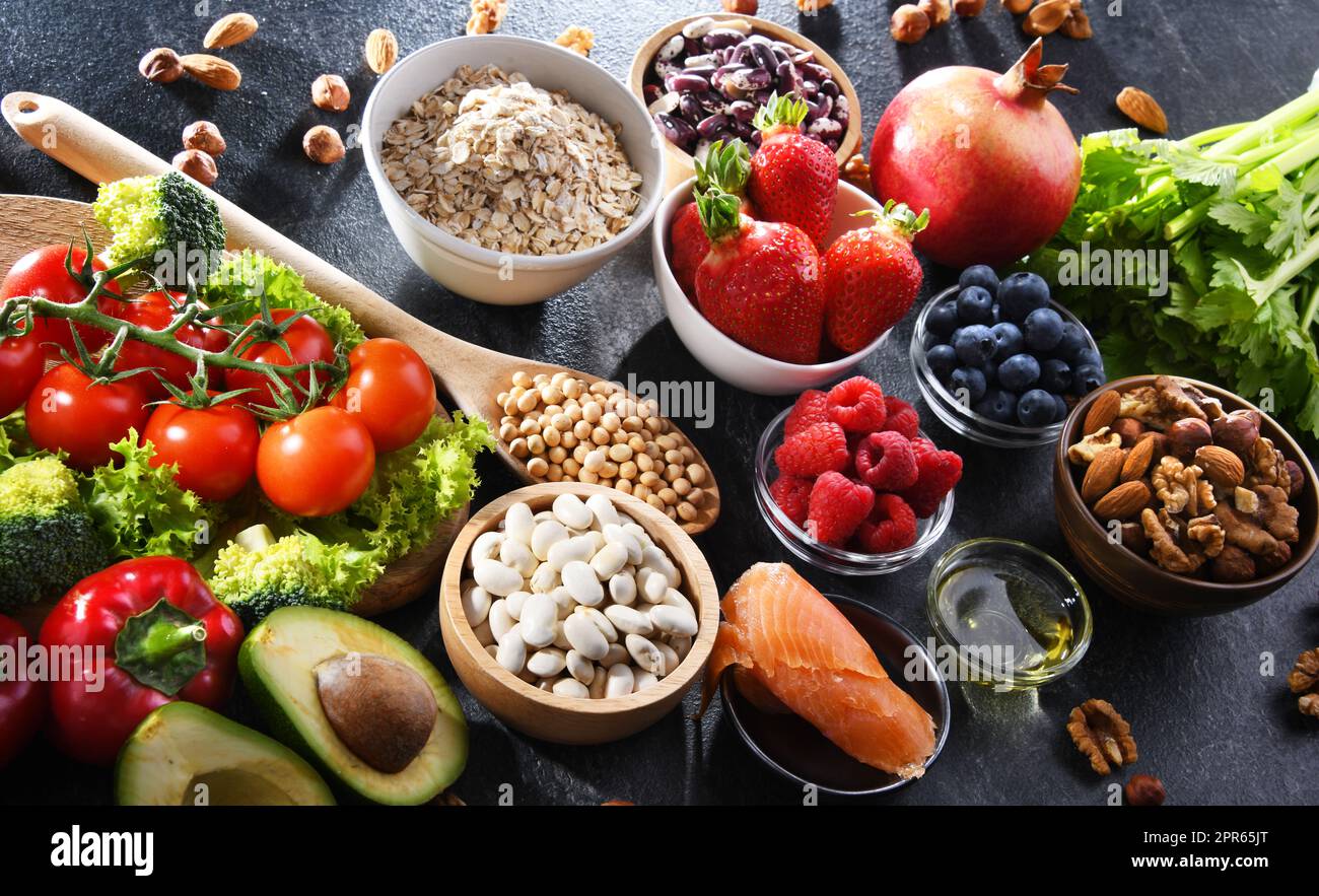 Produits alimentaires réduisant le cholestérol Banque D'Images