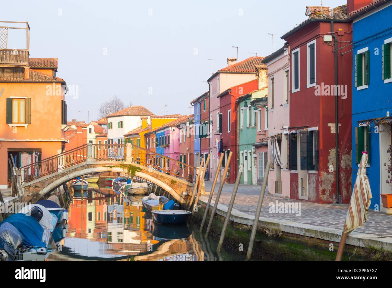 Maisons colorées de l'île de Burano, Venise Banque D'Images