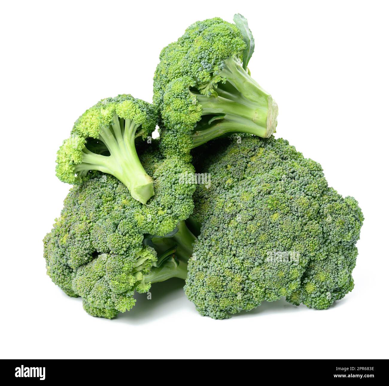 Bouquet de brocoli de chou vert frais isolé sur fond blanc Banque D'Images