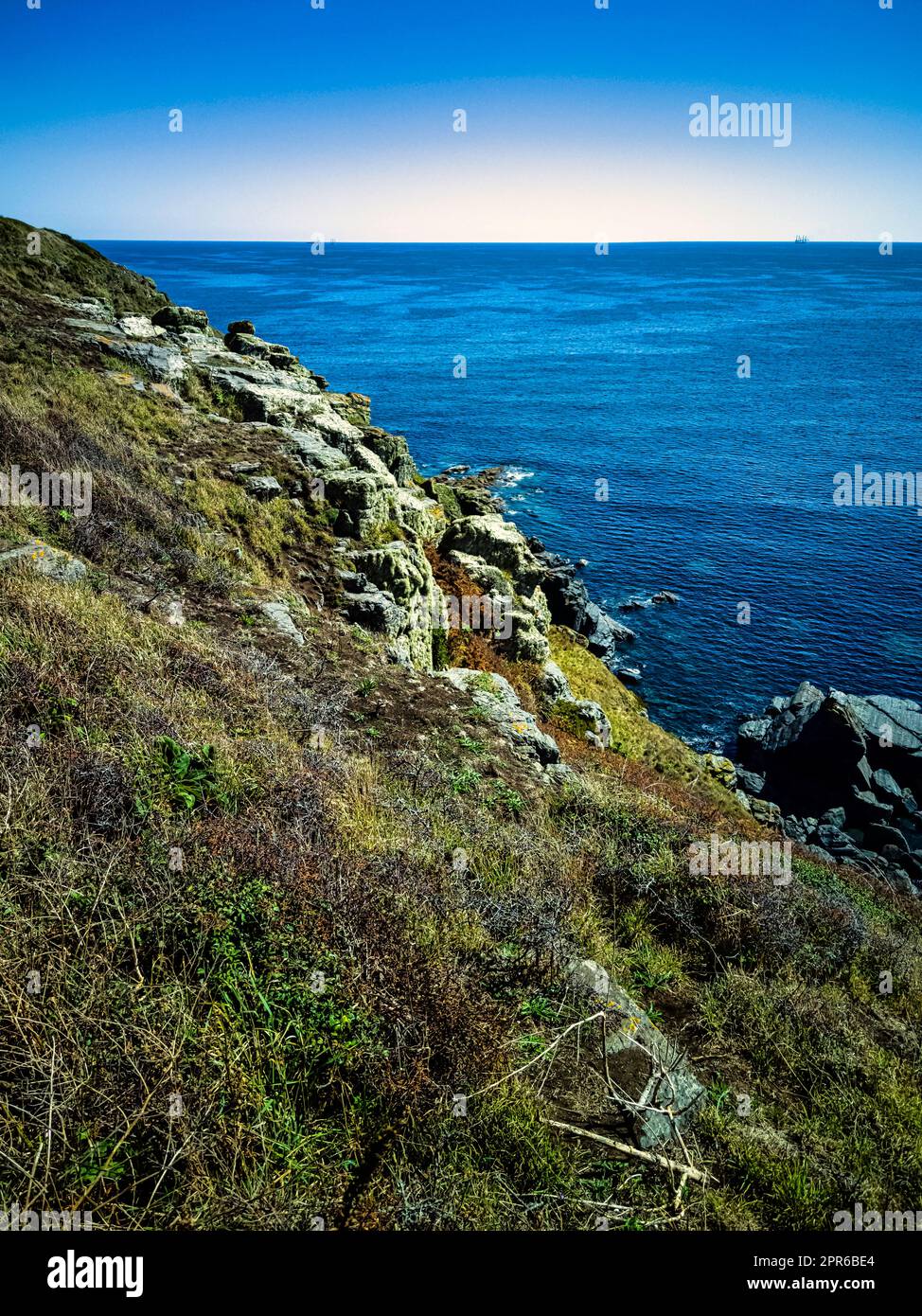 Océan Cornouailles - vue depuis Lizard point - Cornwall, Royaume-Uni Banque D'Images