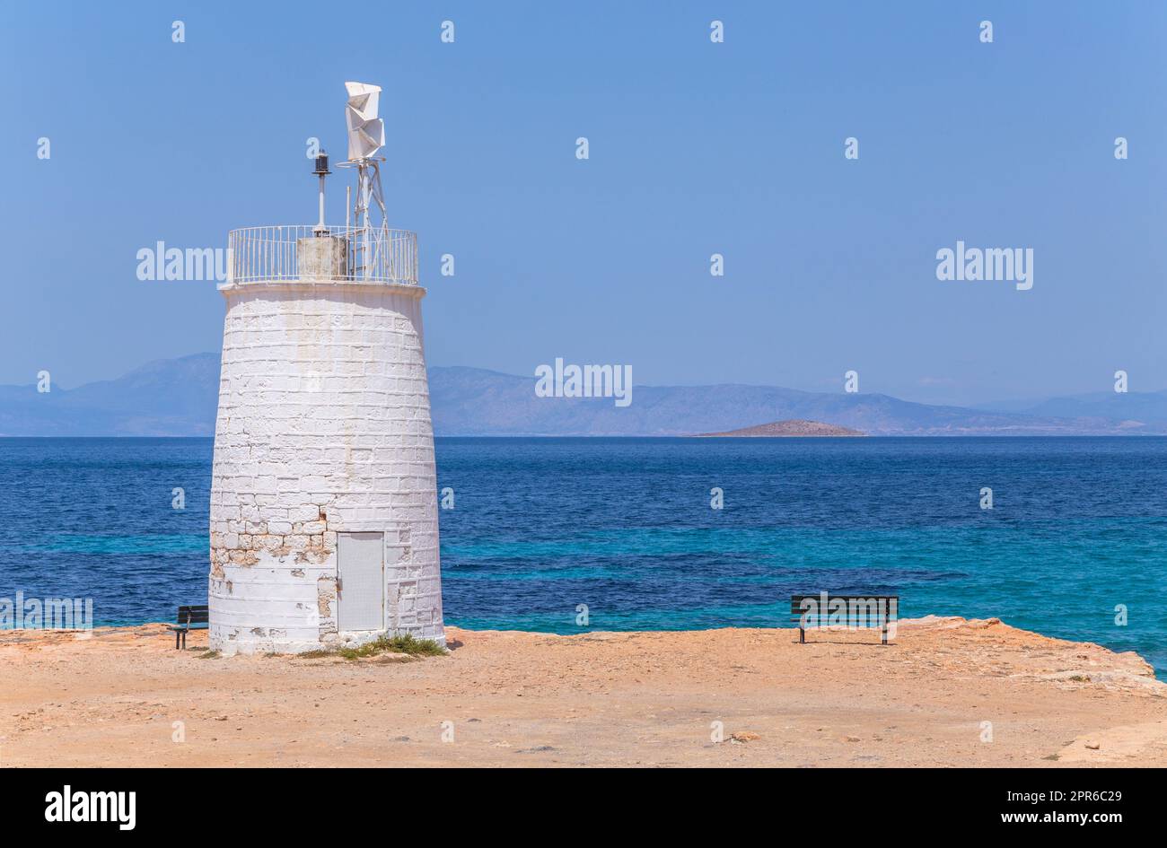 phare de l'île d'Aegina Banque D'Images
