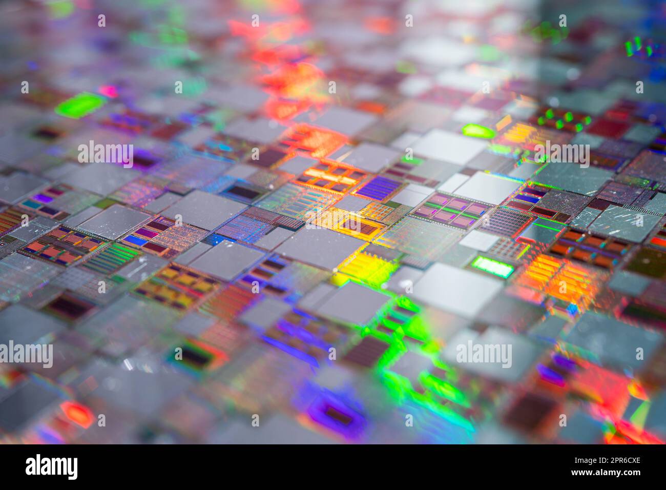 Galette de silicium pour la fabrication de semi-conducteurs de circuit intégré. Banque D'Images