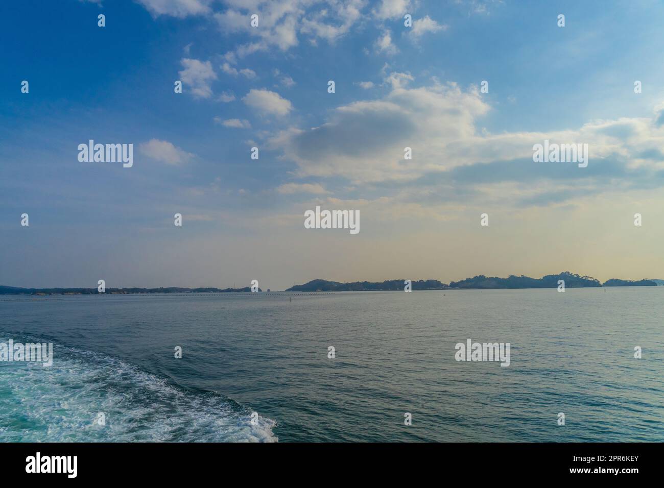 Matsushima de bateau de plaisance (les trois endroits les plus pittoresques du Japon) Banque D'Images