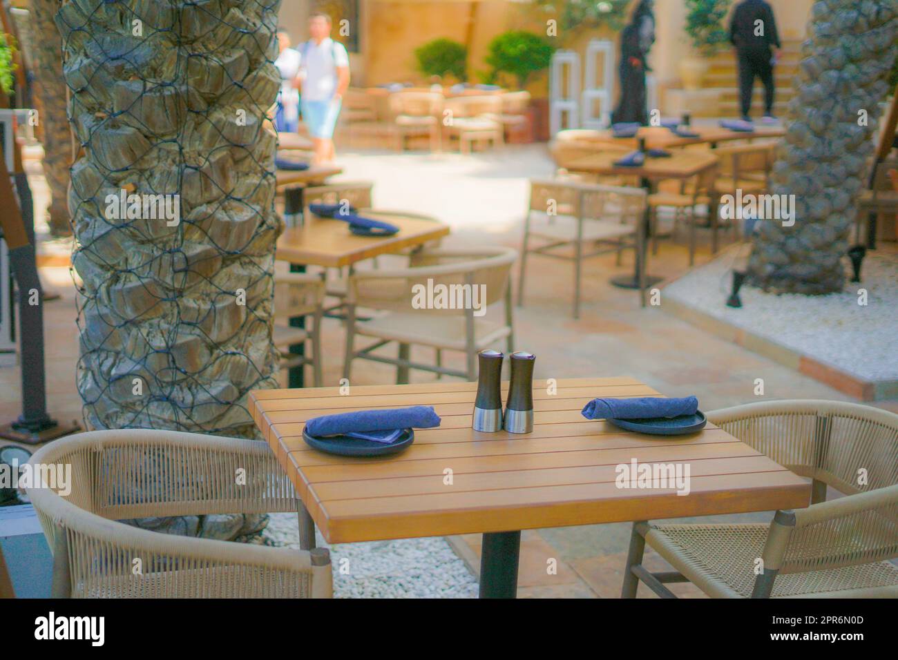 Terrasse de restaurant à la mode Banque D'Images