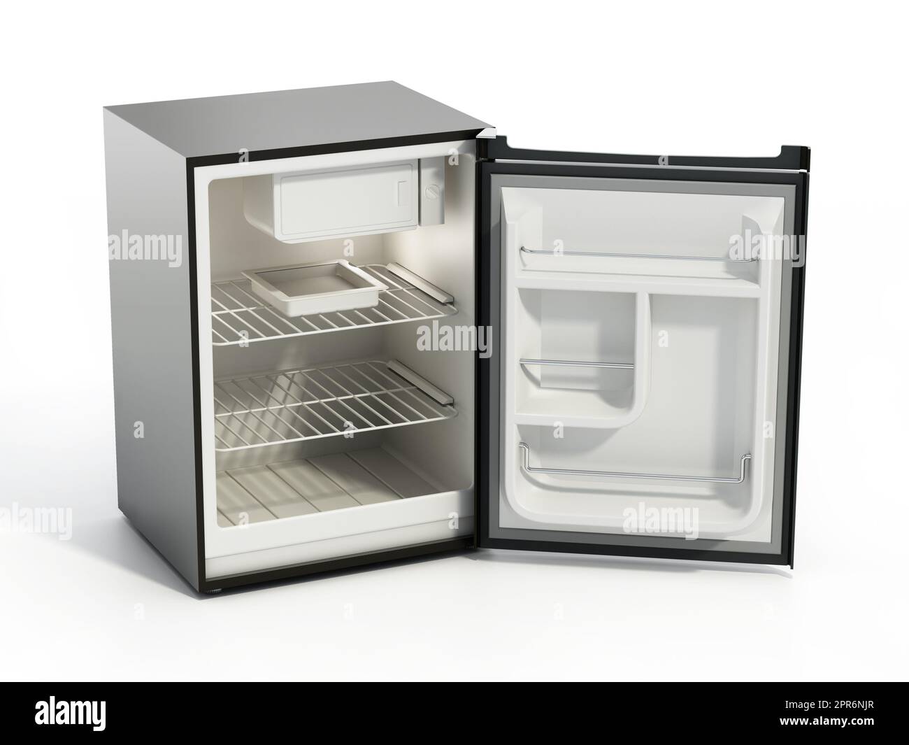 Mini-réfrigérateur isolé sur fond blanc. 3D illustration. Banque D'Images