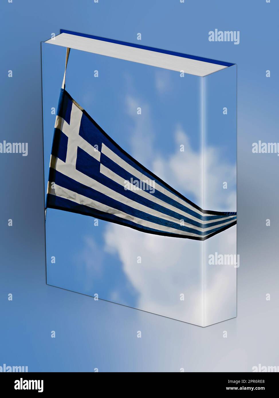 Ensign, drapeau national de la Grèce, République hellénique Banque D'Images