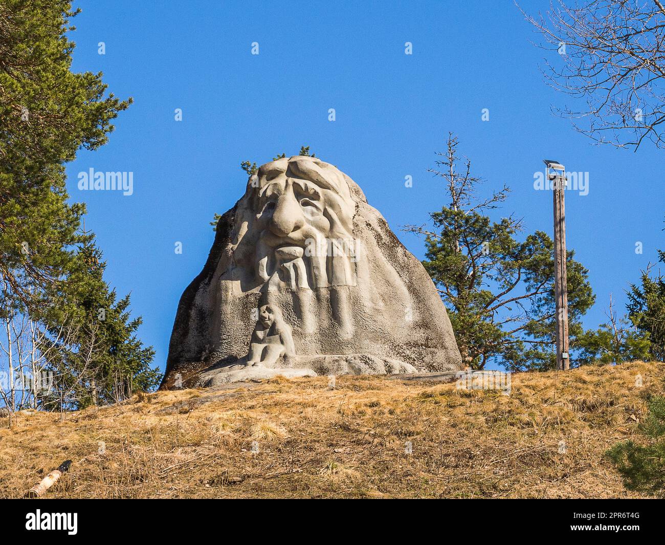 Norvège, Oslo / Holmenkolmen - la sculpture de Troll à Holmenkolbakken Banque D'Images