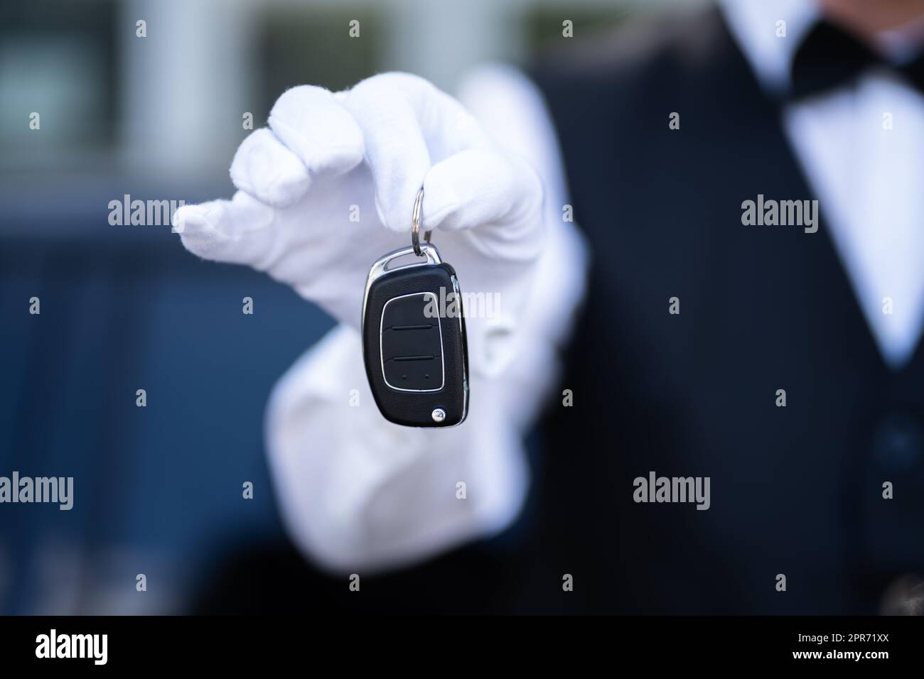 Porte-clés de voiture à l'extérieur du Valet Boy Banque D'Images
