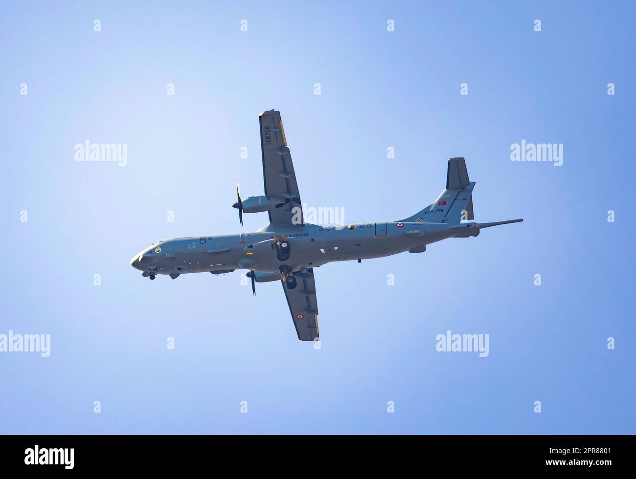 Forces navales turques L'avion DE patrouille navale MELTEM III est en patrouille quelque part. L’ATR 72-600 TMPA est la version de l’ATR 72ASW de Leonardo, de la marine turque Banque D'Images