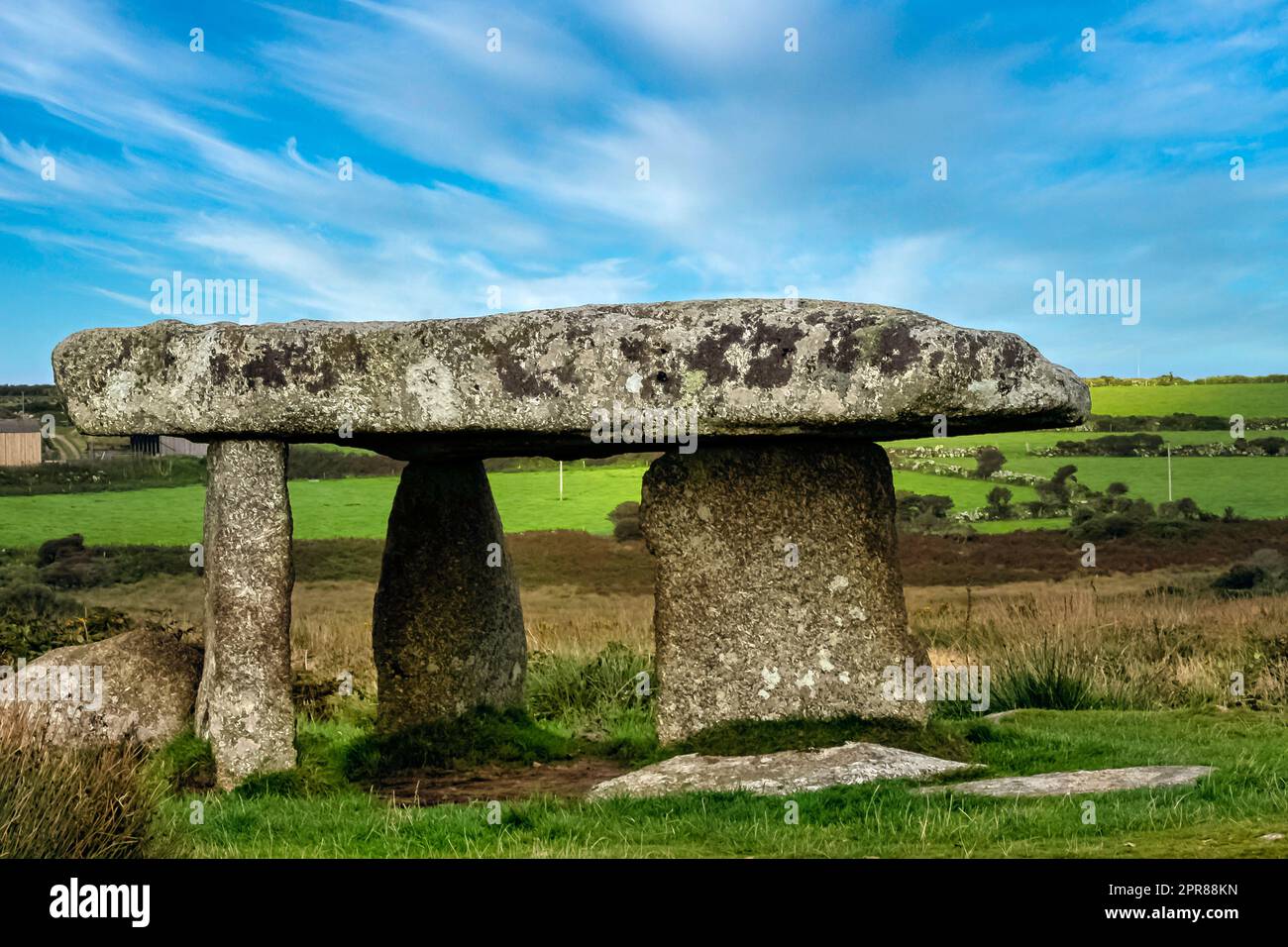 Lanyon Quoit - dolmen à Cornwall, Angleterre, Royaume-Uni Banque D'Images