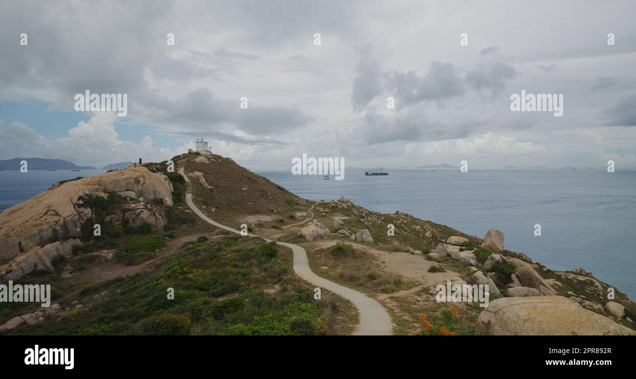 Sentier de randonnée sur l'île de Hong Kong po toi Banque D'Images