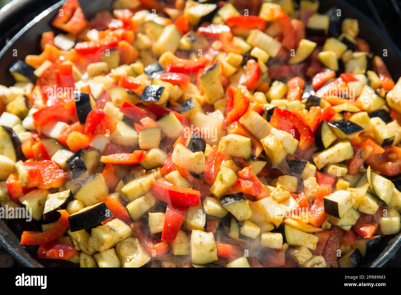 poêle à légumes - végétarien, wok Banque D'Images