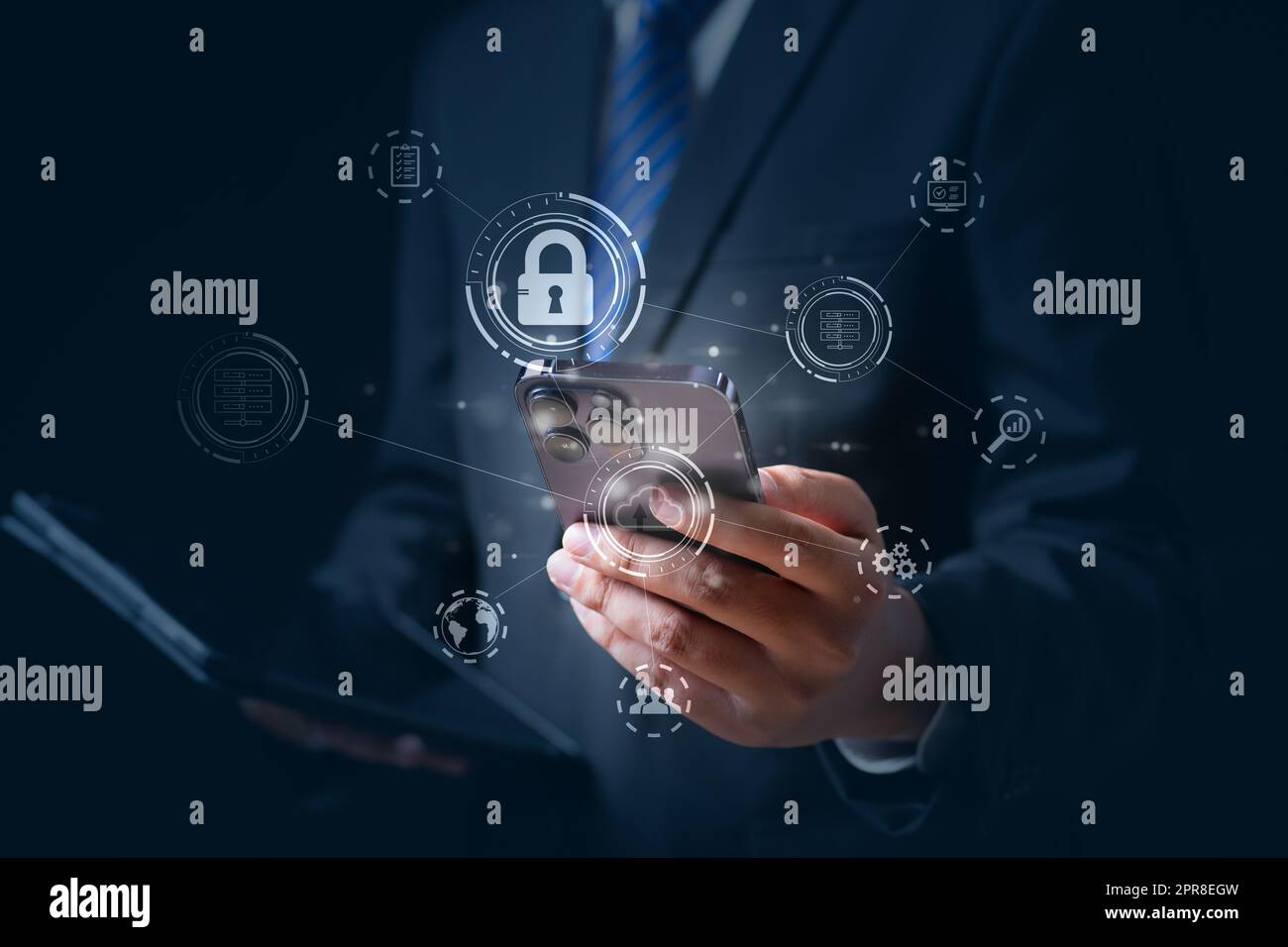 Gestion de la sécurité numérique, Internet des objets. big data et entreprise Banque D'Images