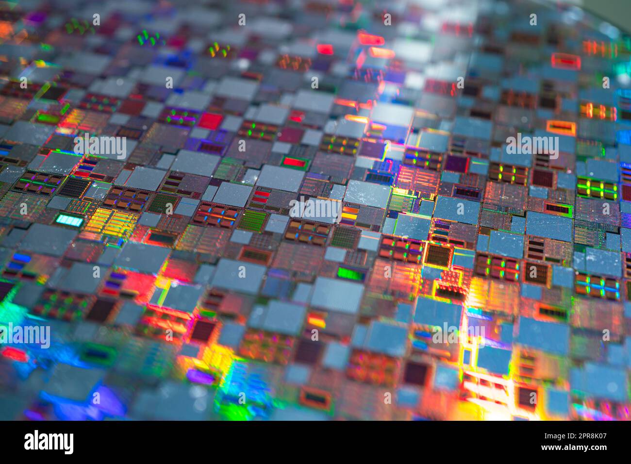 Galette de silicium pour la fabrication de semi-conducteurs de circuit intégré. Banque D'Images