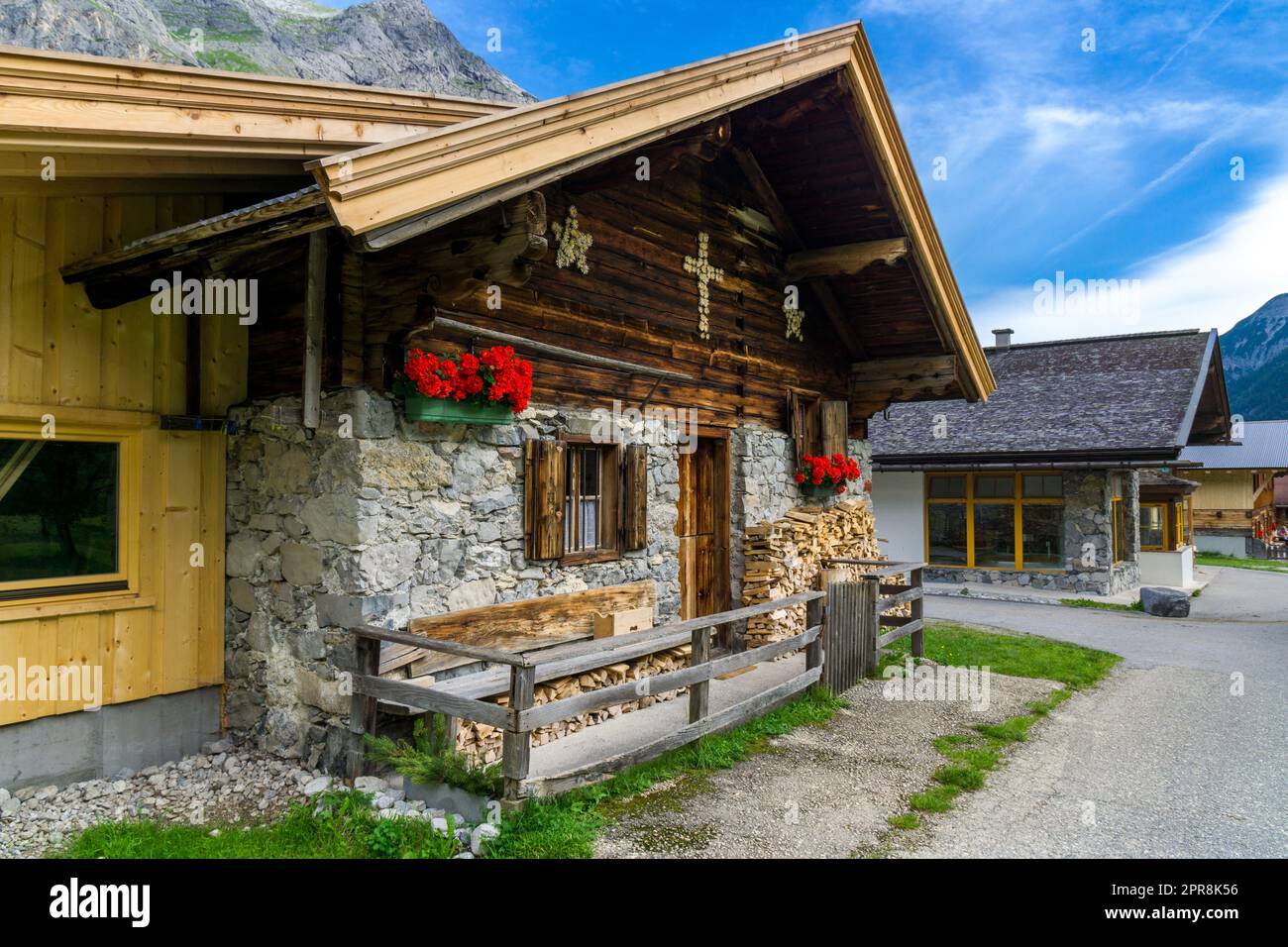 Village alpin dans l'Eng à Karwendel Banque D'Images