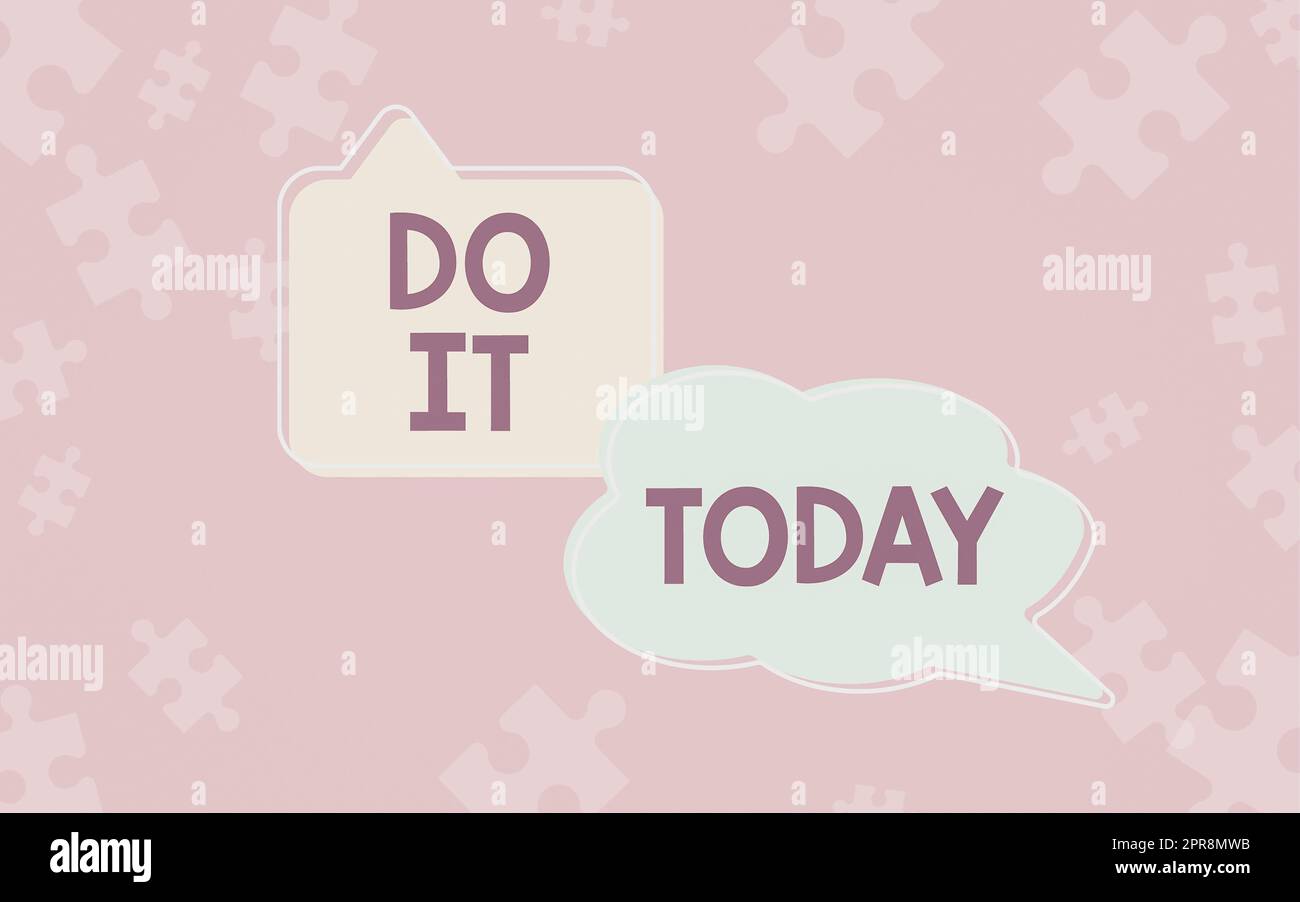 Légende conceptuelle faites-le aujourd'hui. Aperçu de l'entreprise répondre immédiatement quelque chose doit être fait immédiatement bulles de pensée représentant le lien avec les gens par le biais des médias sociaux. Banque D'Images