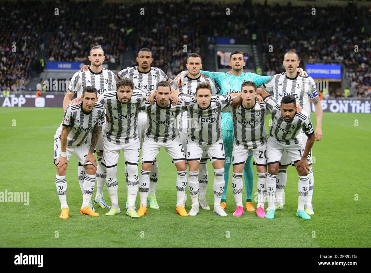 Milan, Italie. 26th avril 2023. Photo de l'équipe de Juventus FC lors de la demi-finale de la deuxième jambe de Coppa Italia, match de football entre Juventus FC Internazionale FC le 26 avril 2026 au stade Giuseppe Meazza, San Siro, Milan, Italie. Credit: Nderim Kacili/Alamy Live News Banque D'Images